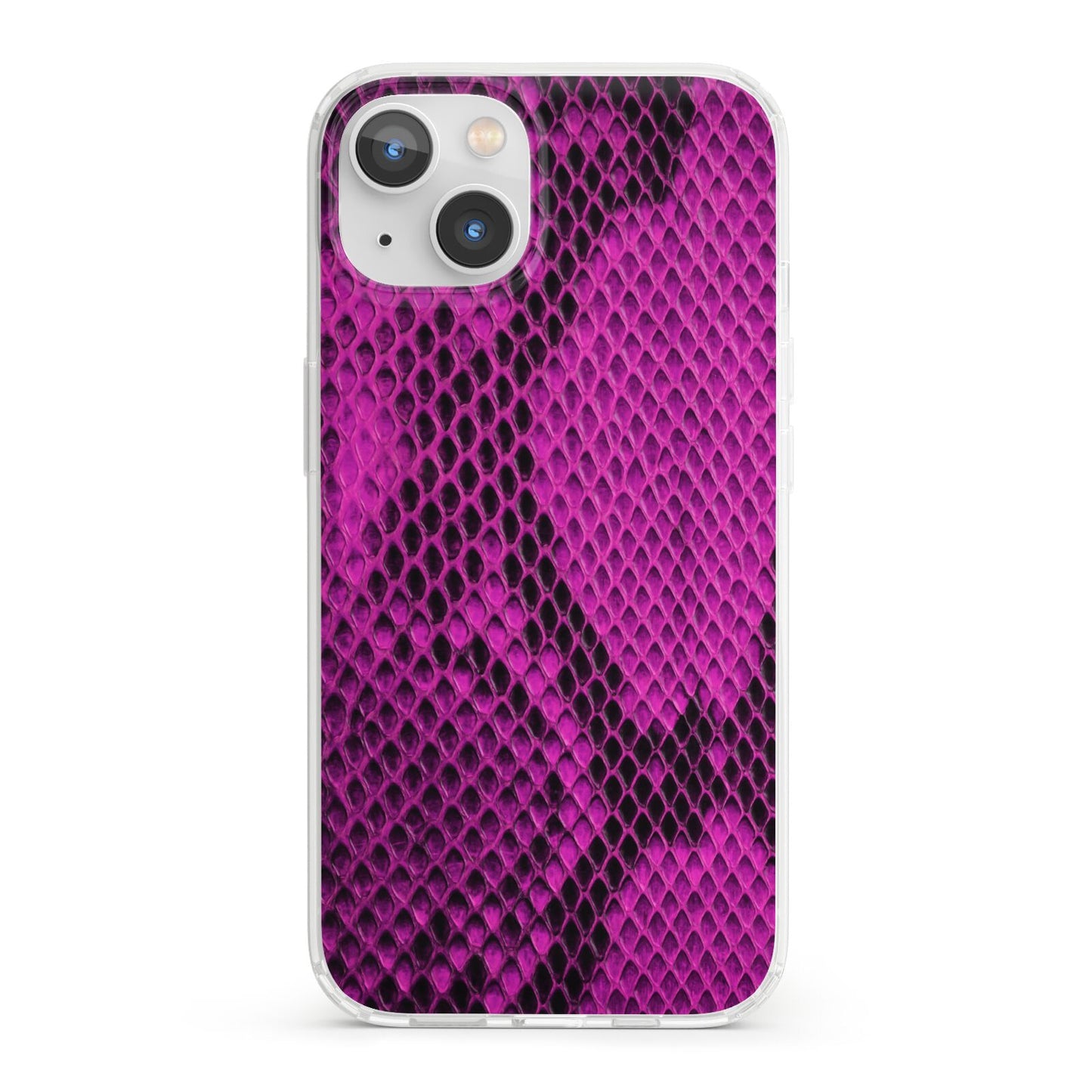 Purple Snakeskin iPhone 13 Clear Bumper Case