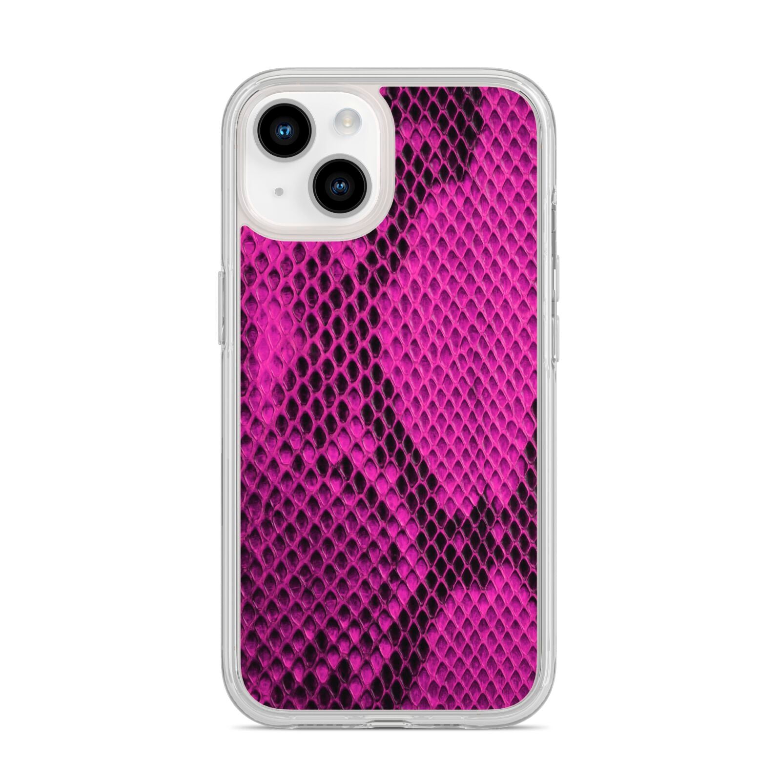 Purple Snakeskin iPhone 14 Clear Tough Case Starlight