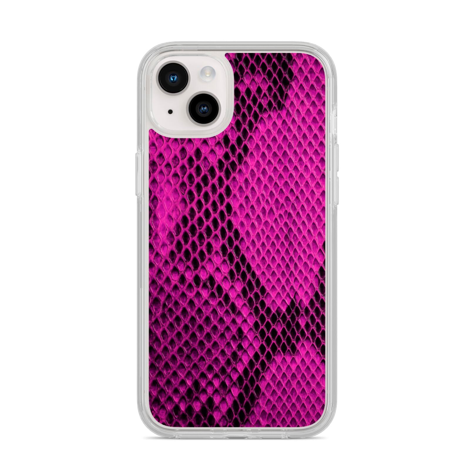 Purple Snakeskin iPhone 14 Plus Clear Tough Case Starlight