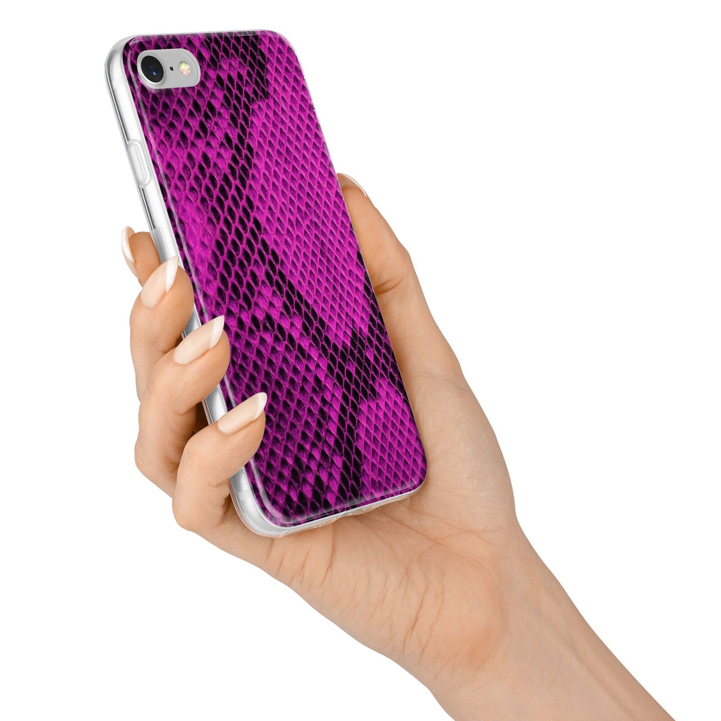 Purple Snakeskin iPhone 7 Bumper Case on Silver iPhone Alternative Image