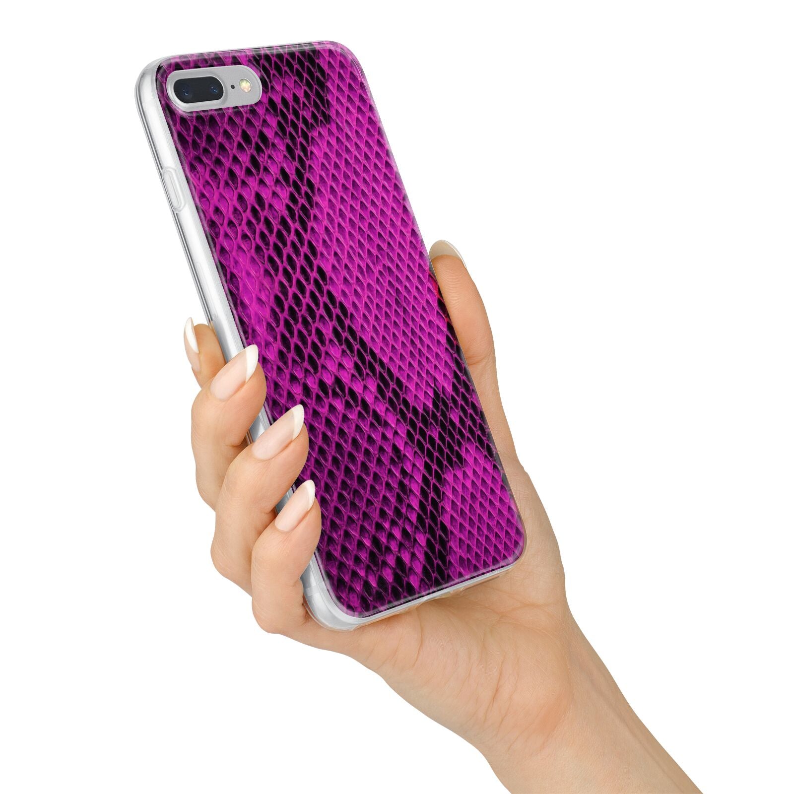 Purple Snakeskin iPhone 7 Plus Bumper Case on Silver iPhone Alternative Image