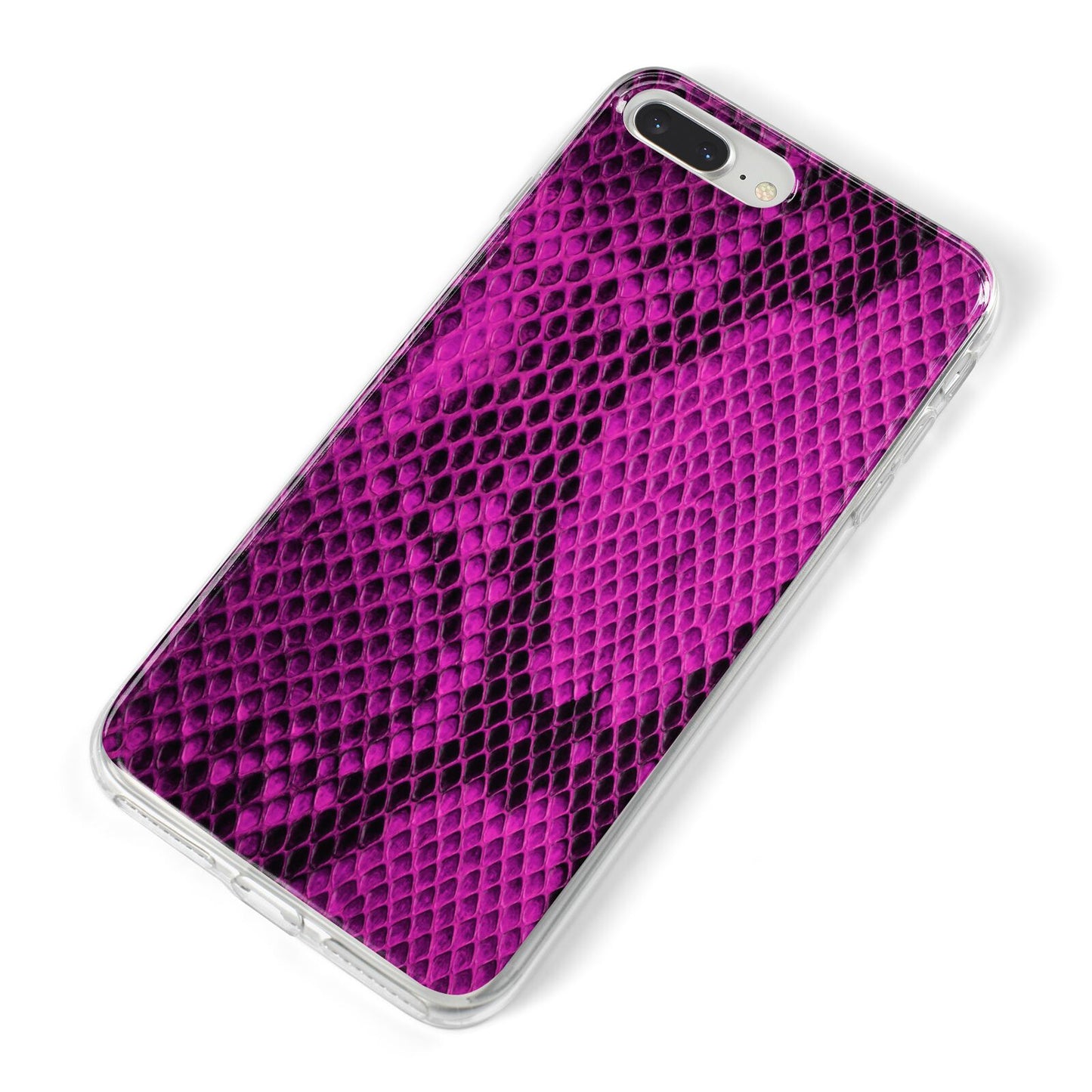 Purple Snakeskin iPhone 8 Plus Bumper Case on Silver iPhone Alternative Image