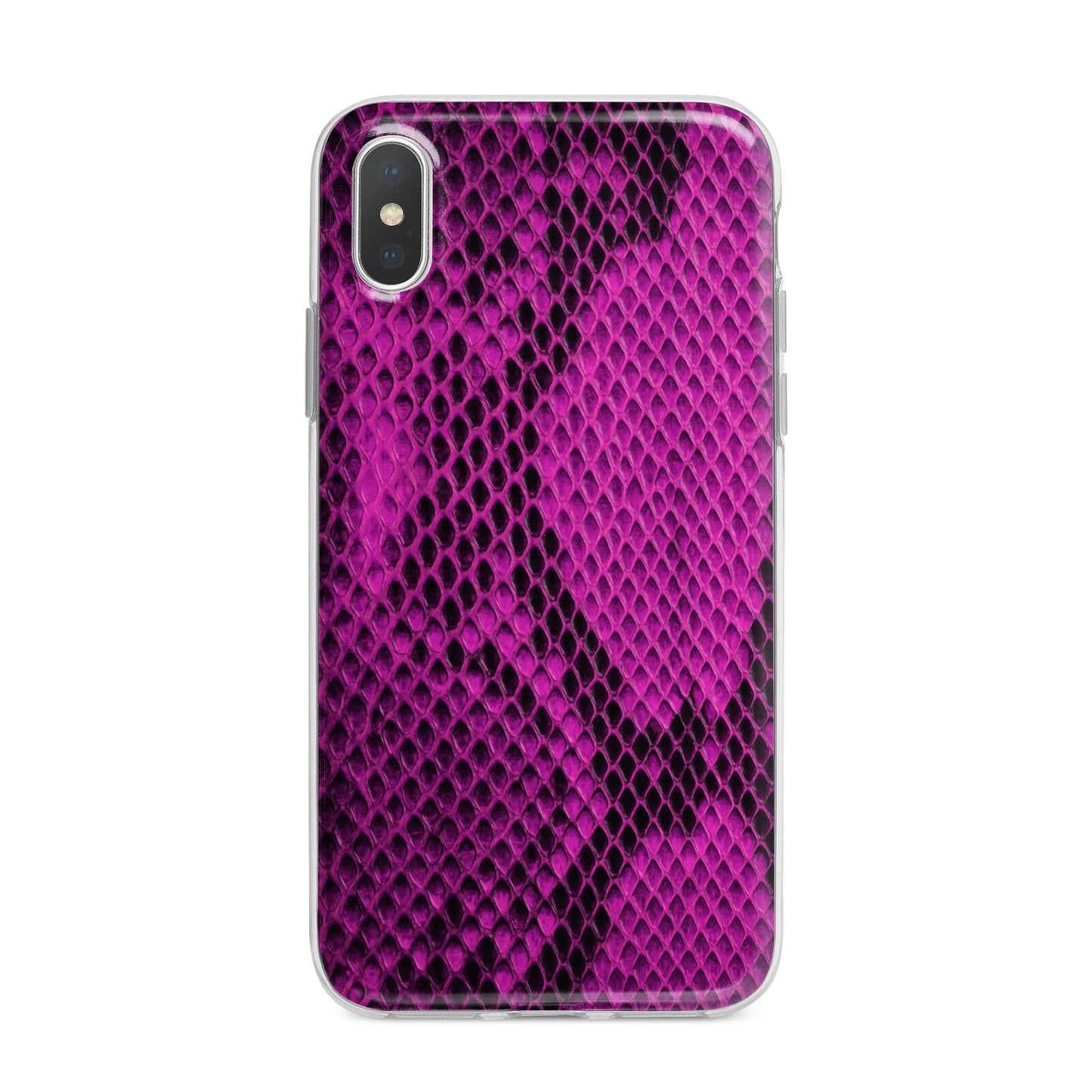 Purple Snakeskin iPhone X Bumper Case on Silver iPhone Alternative Image 1