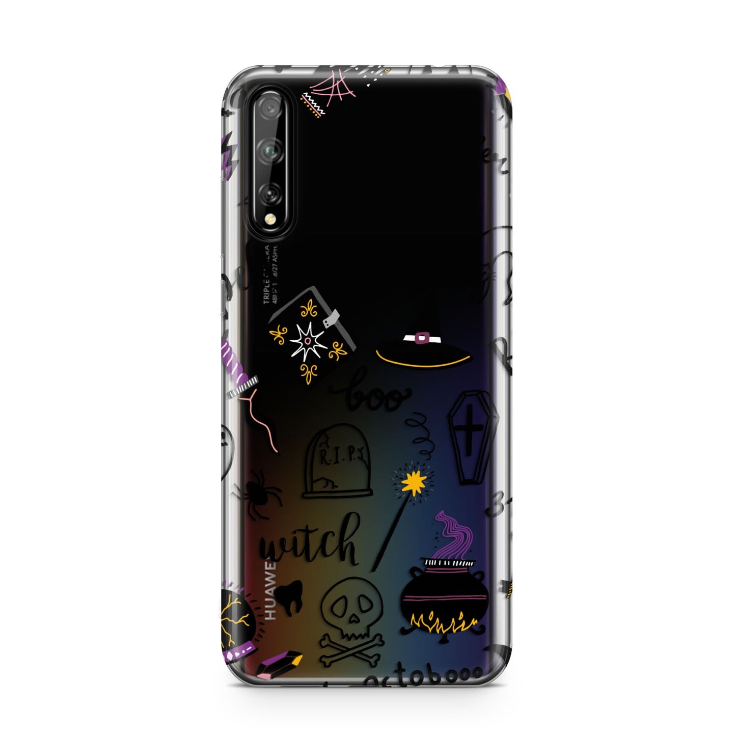 Purple and Black Halloween Illustrations Huawei Enjoy 10s Phone Case