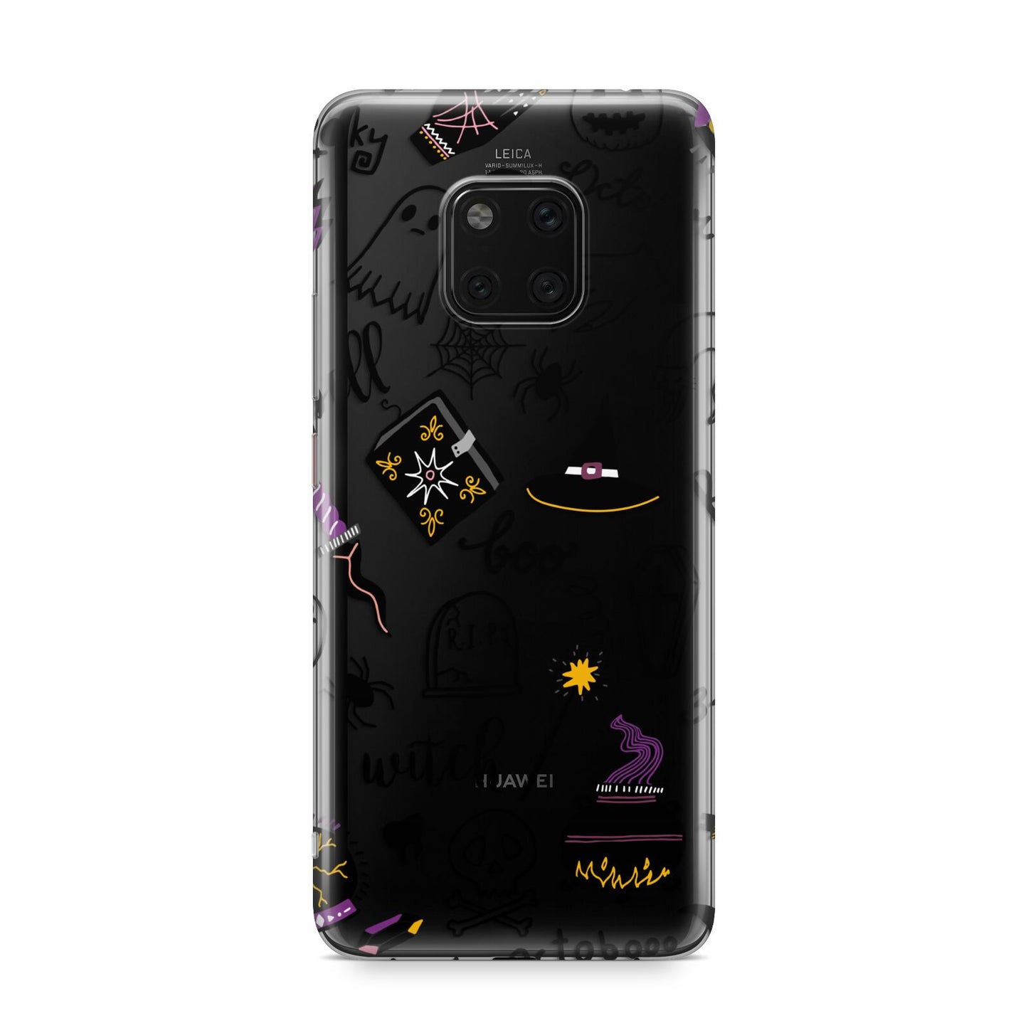 Purple and Black Halloween Illustrations Huawei Mate 20 Pro Phone Case