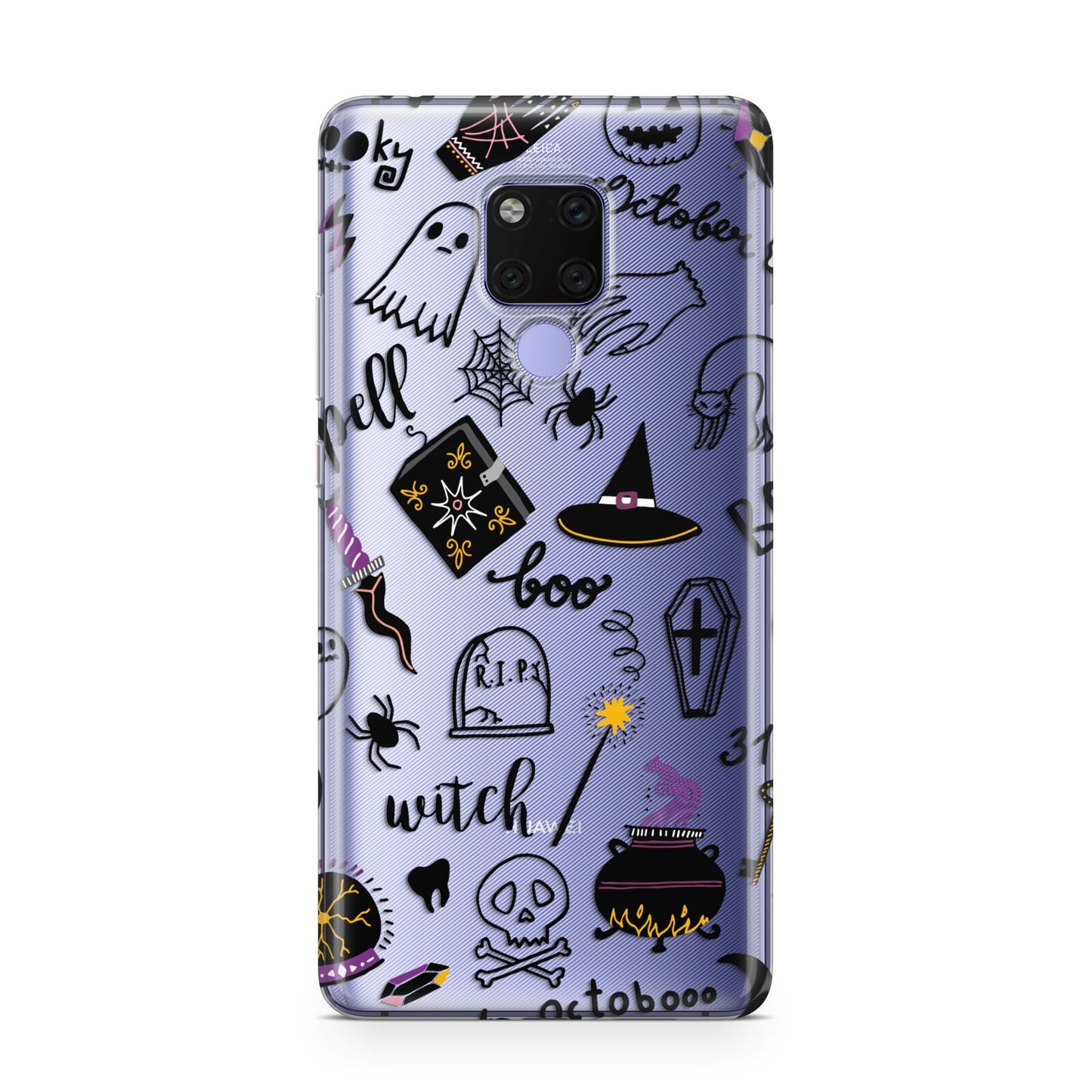 Purple and Black Halloween Illustrations Huawei Mate 20X Phone Case