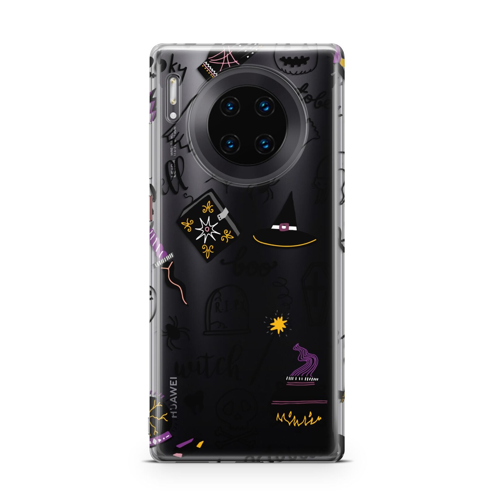 Purple and Black Halloween Illustrations Huawei Mate 30 Pro Phone Case