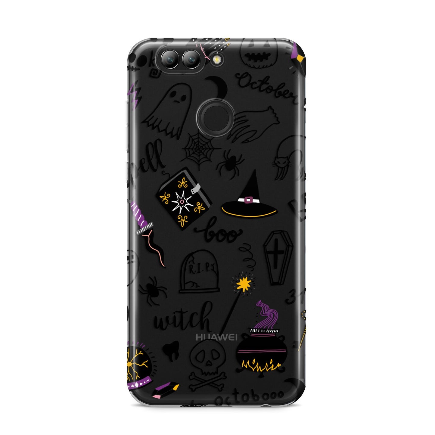 Purple and Black Halloween Illustrations Huawei Nova 2s Phone Case