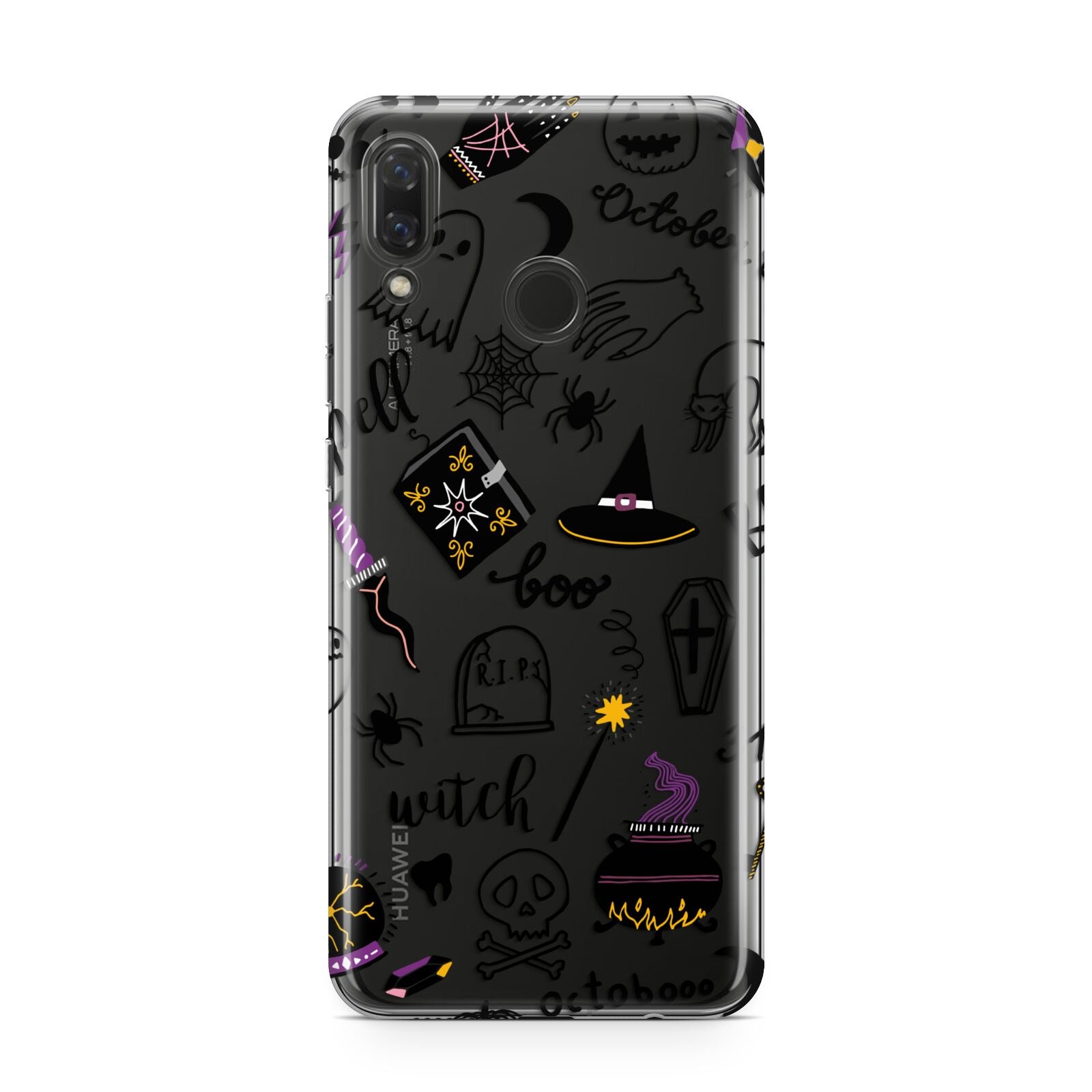 Purple and Black Halloween Illustrations Huawei Nova 3 Phone Case