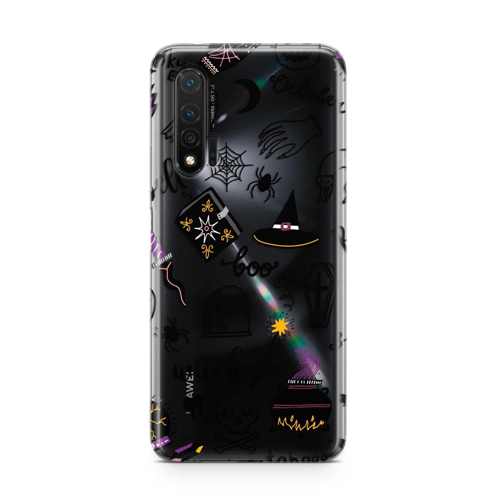 Purple and Black Halloween Illustrations Huawei Nova 6 Phone Case