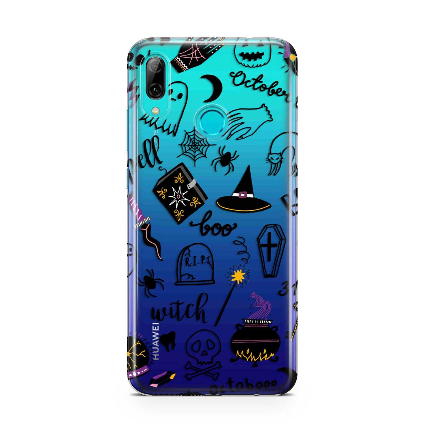 Purple and Black Halloween Illustrations Huawei P Smart 2019 Case