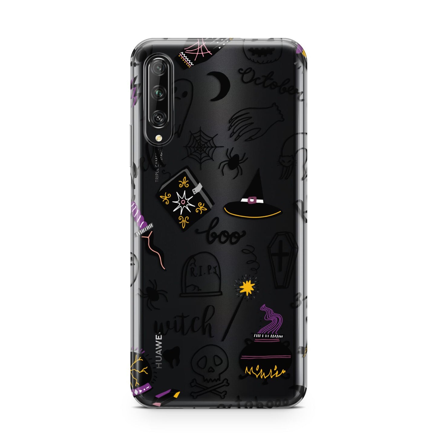 Purple and Black Halloween Illustrations Huawei P Smart Pro 2019