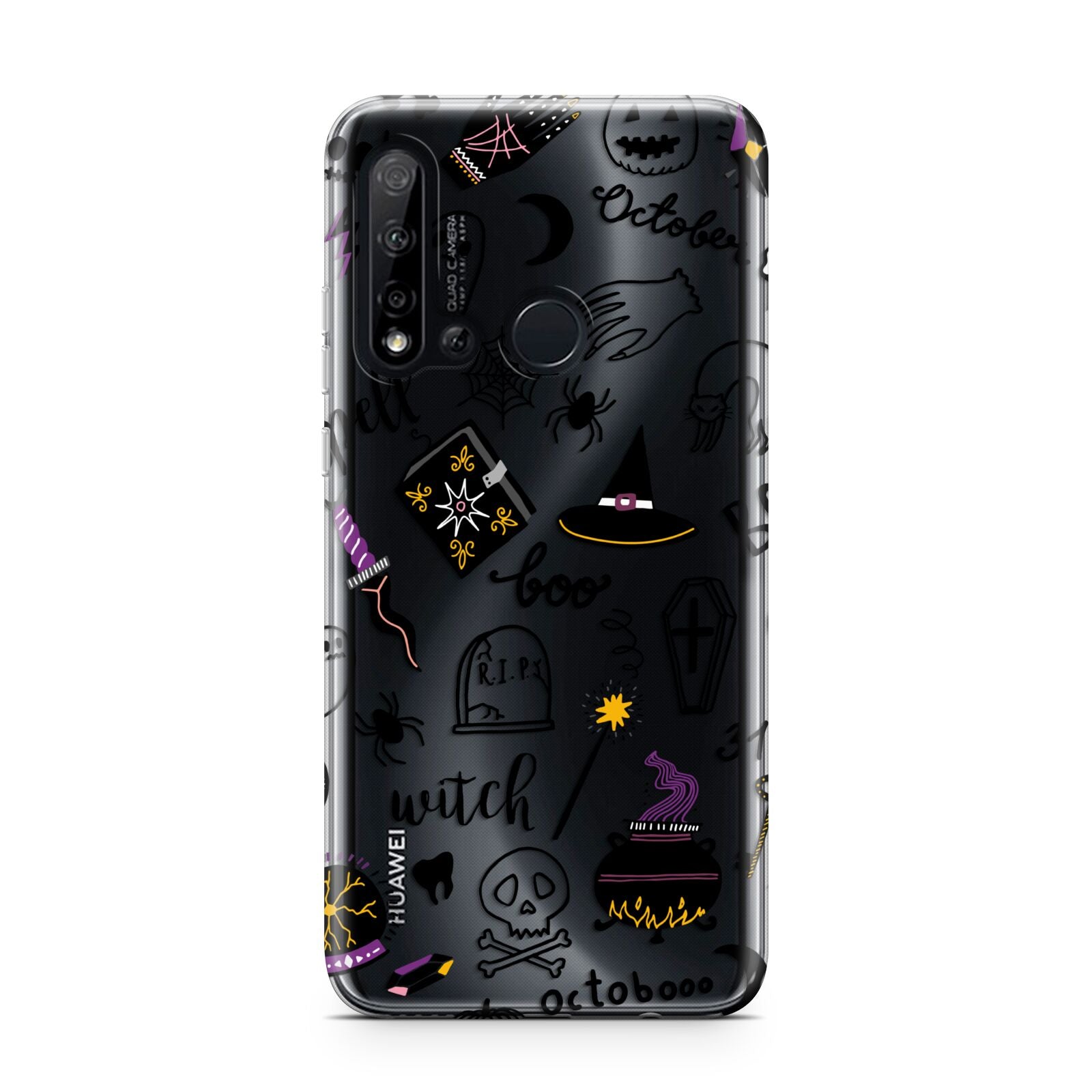 Purple and Black Halloween Illustrations Huawei P20 Lite 5G Phone Case