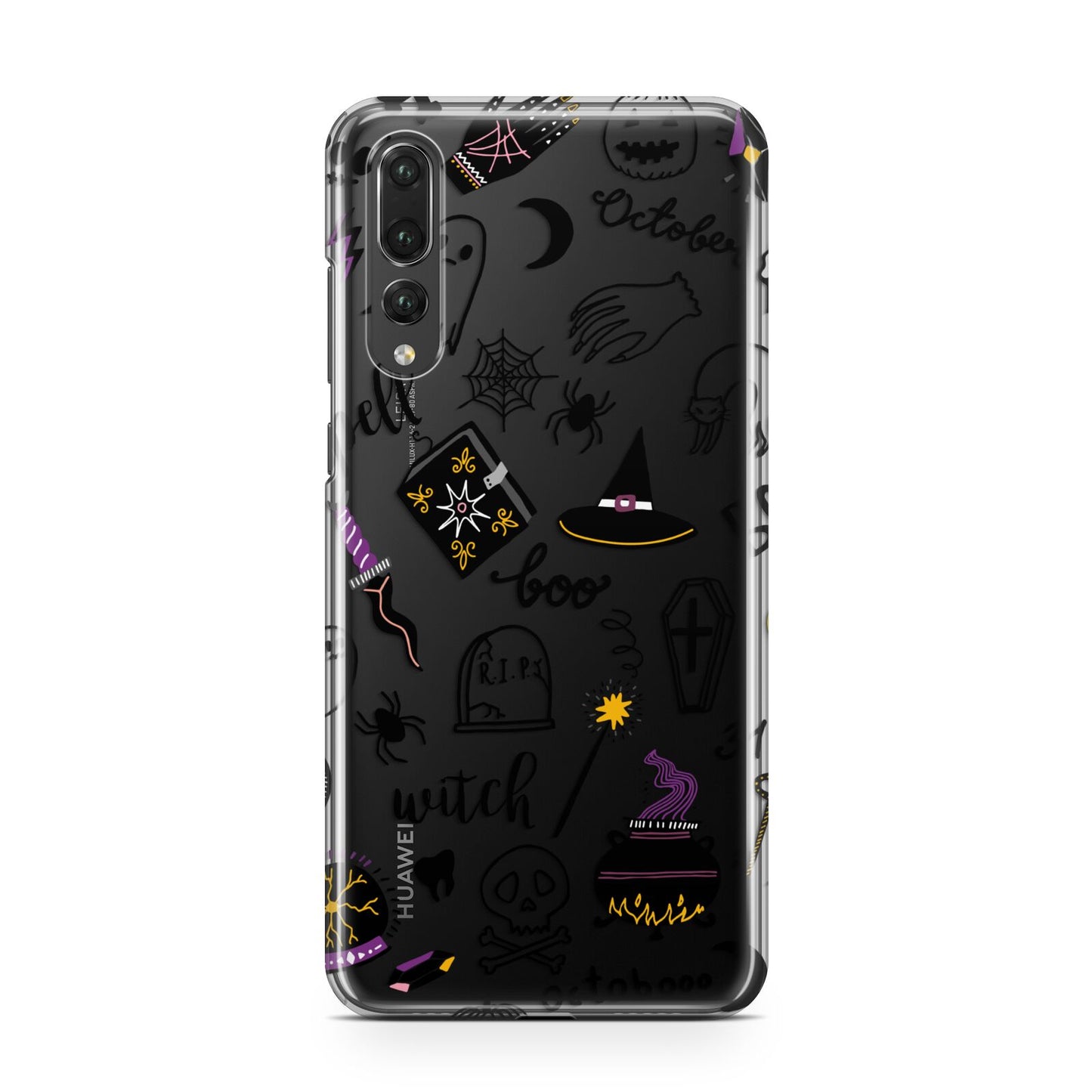 Purple and Black Halloween Illustrations Huawei P20 Pro Phone Case