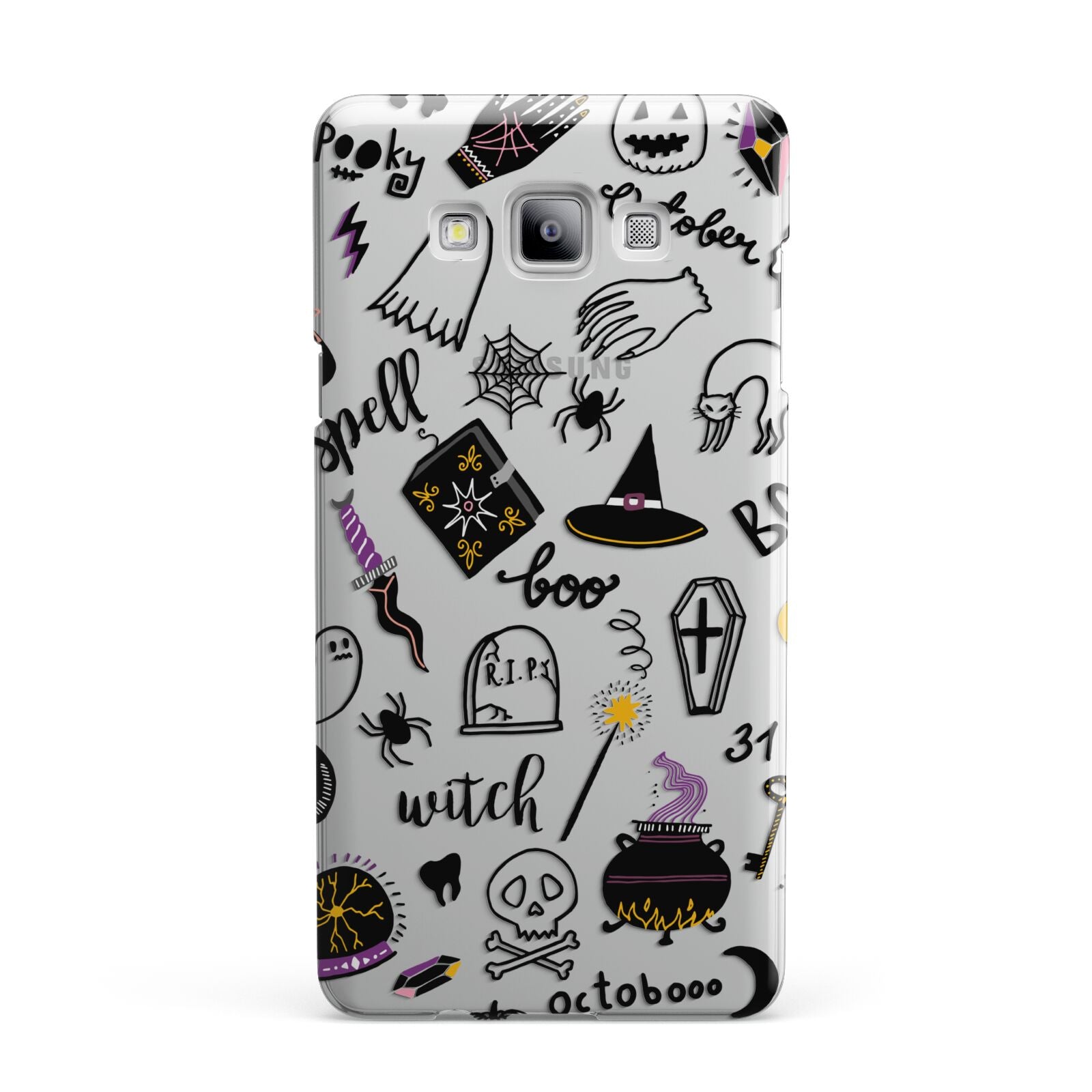 Purple and Black Halloween Illustrations Samsung Galaxy A7 2015 Case