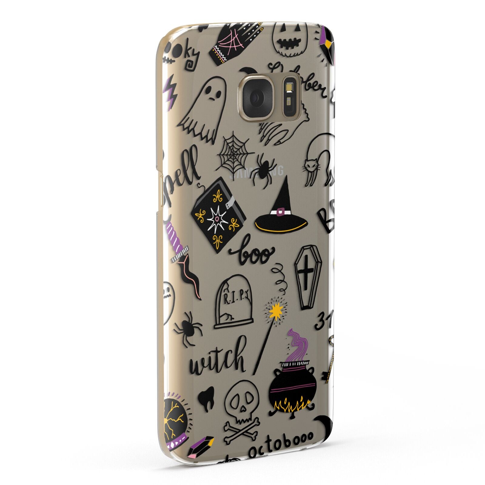 Purple and Black Halloween Illustrations Samsung Galaxy Case Fourty Five Degrees