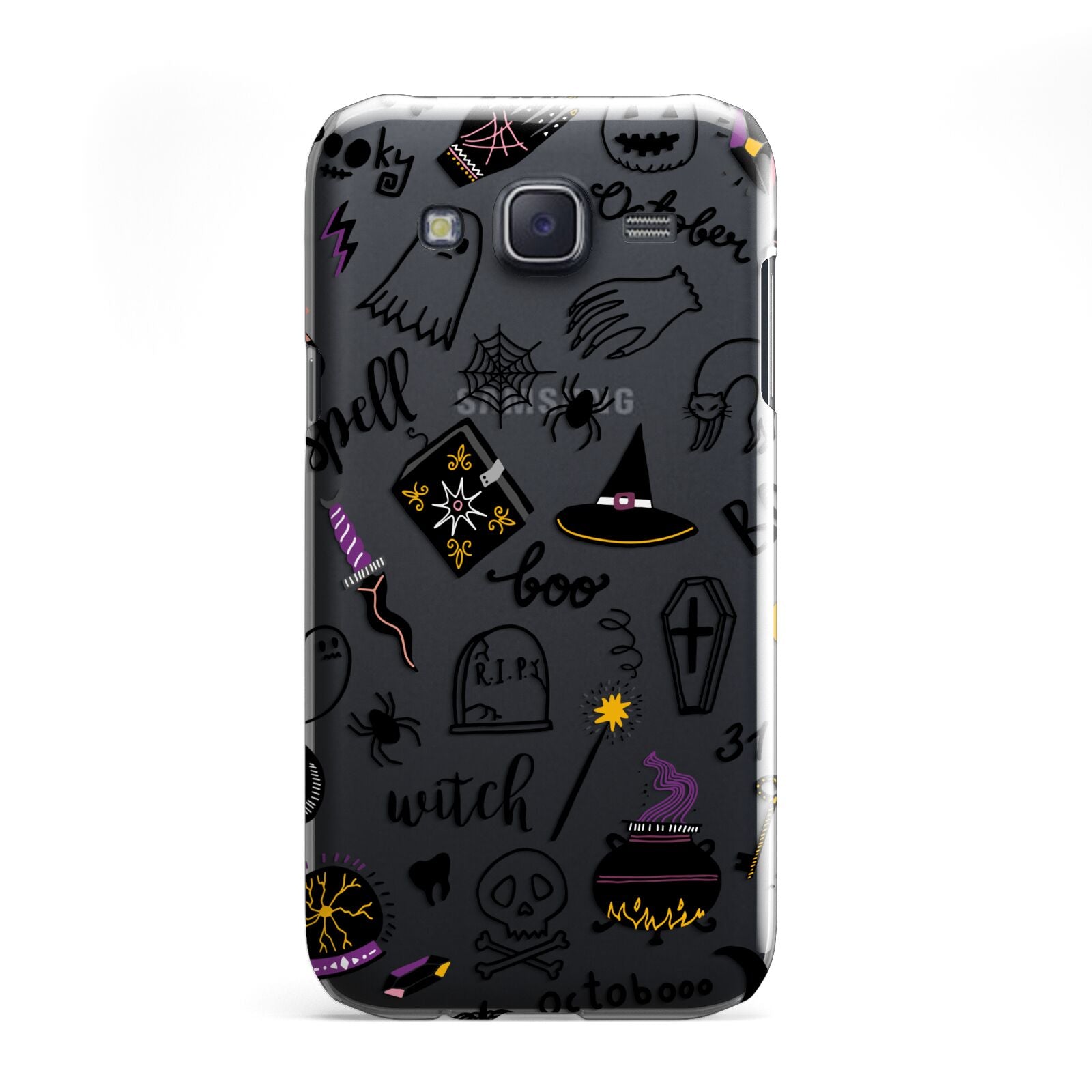 Purple and Black Halloween Illustrations Samsung Galaxy J5 Case