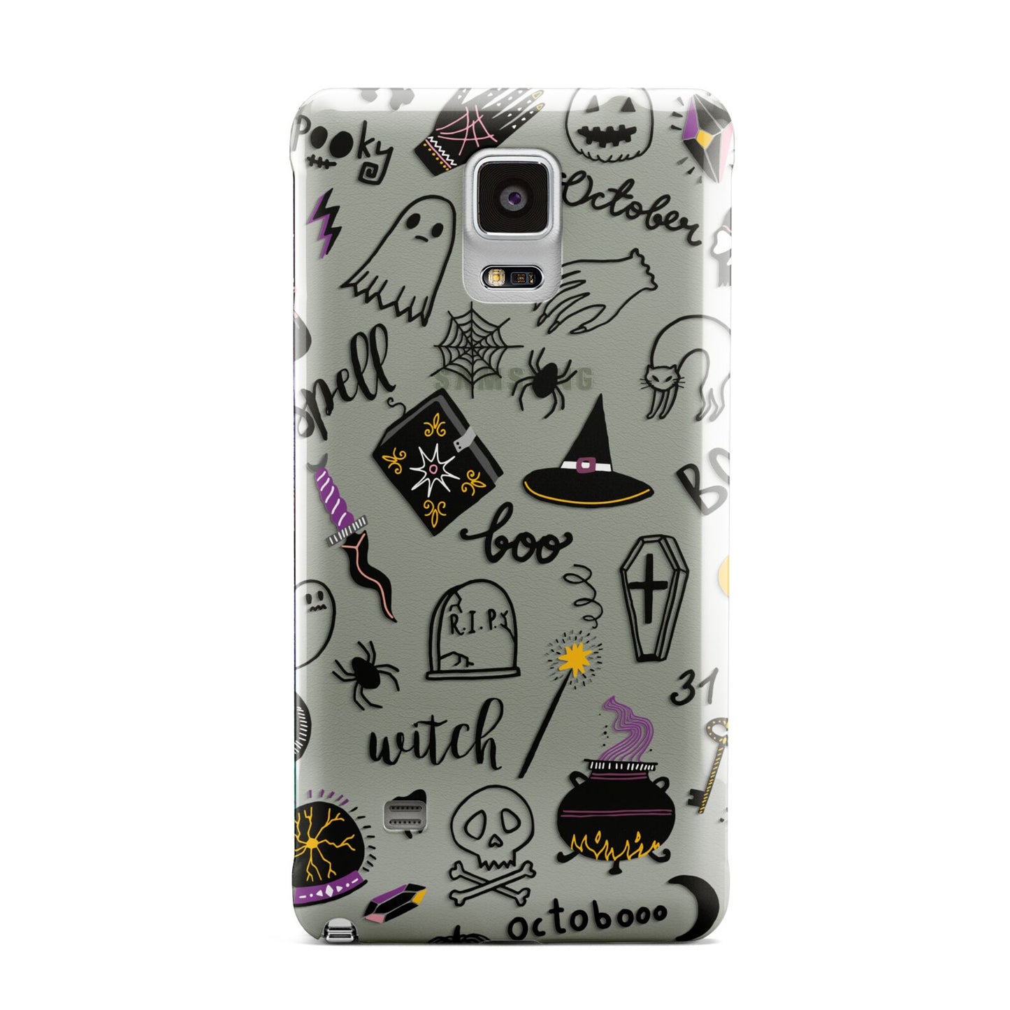 Purple and Black Halloween Illustrations Samsung Galaxy Note 4 Case