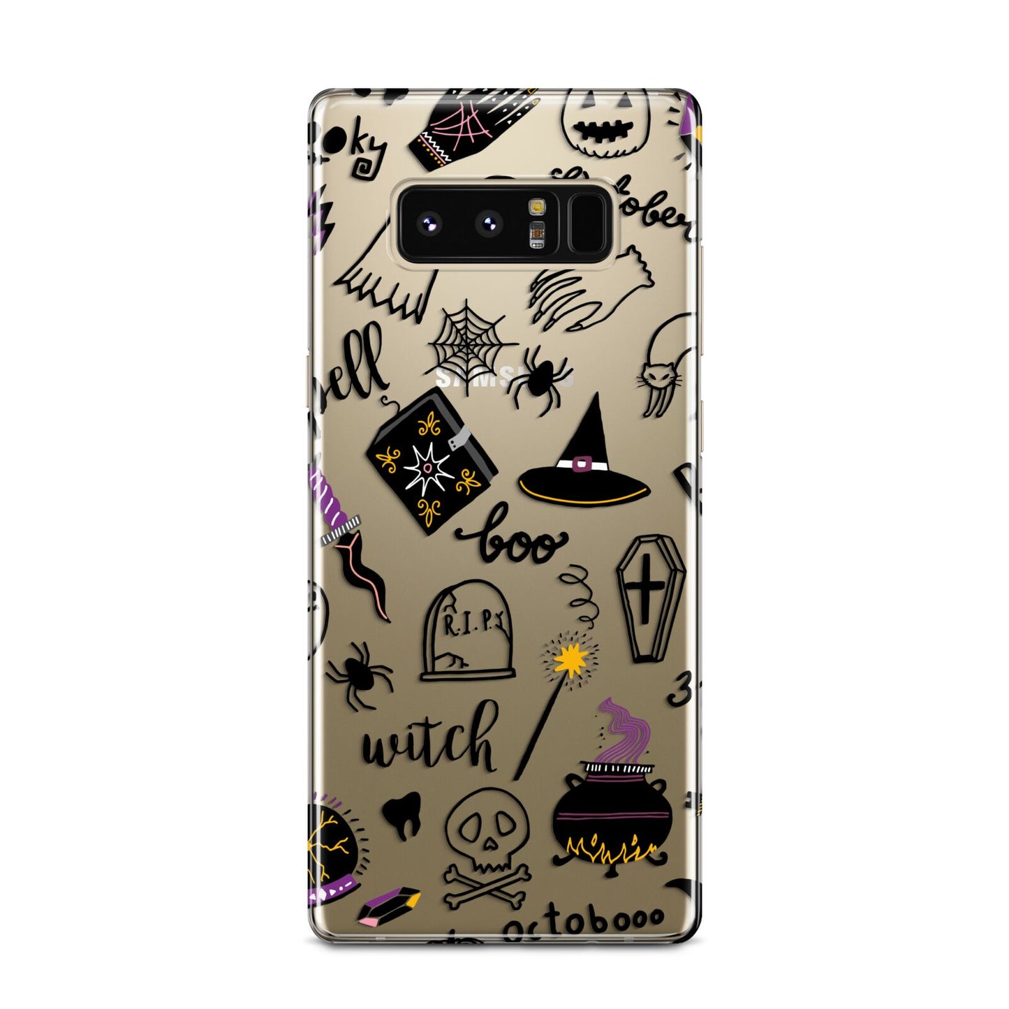 Purple and Black Halloween Illustrations Samsung Galaxy Note 8 Case