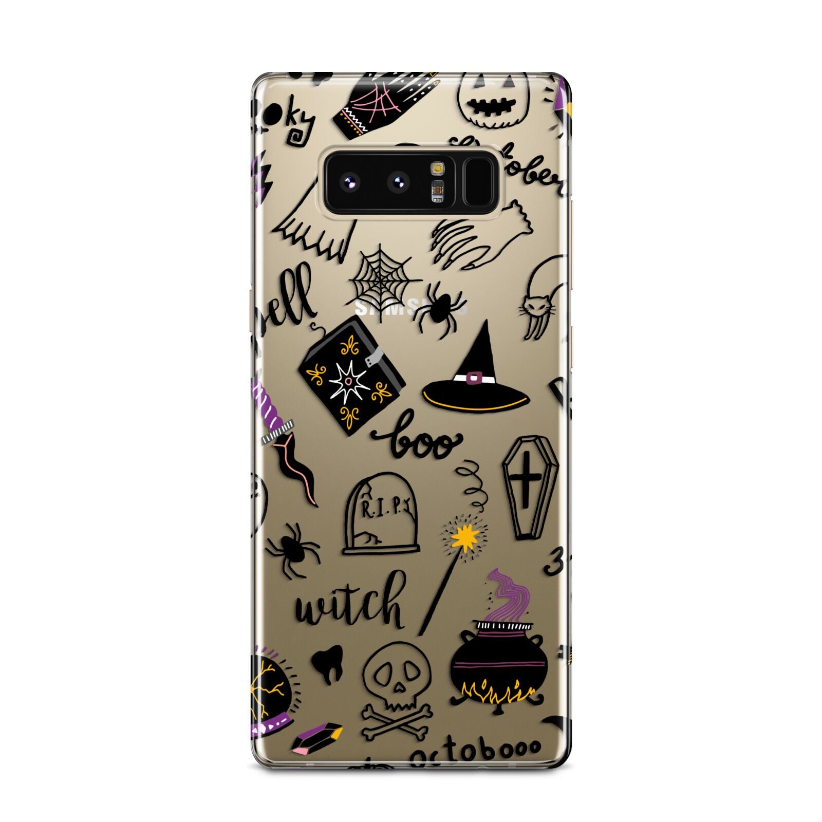 Purple and Black Halloween Illustrations Samsung Galaxy Note 8 Case