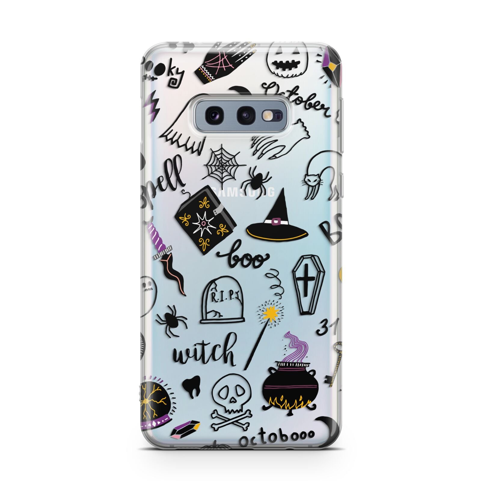 Purple and Black Halloween Illustrations Samsung Galaxy S10E Case