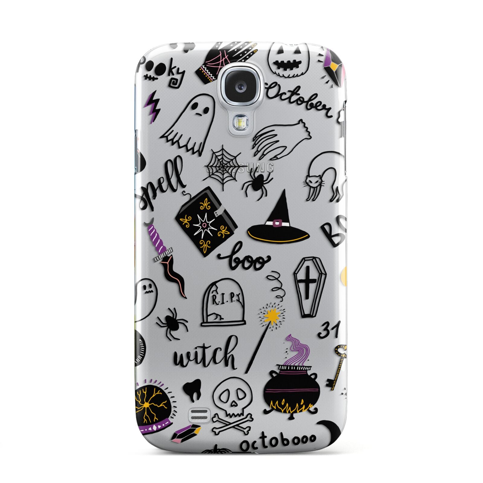 Purple and Black Halloween Illustrations Samsung Galaxy S4 Case