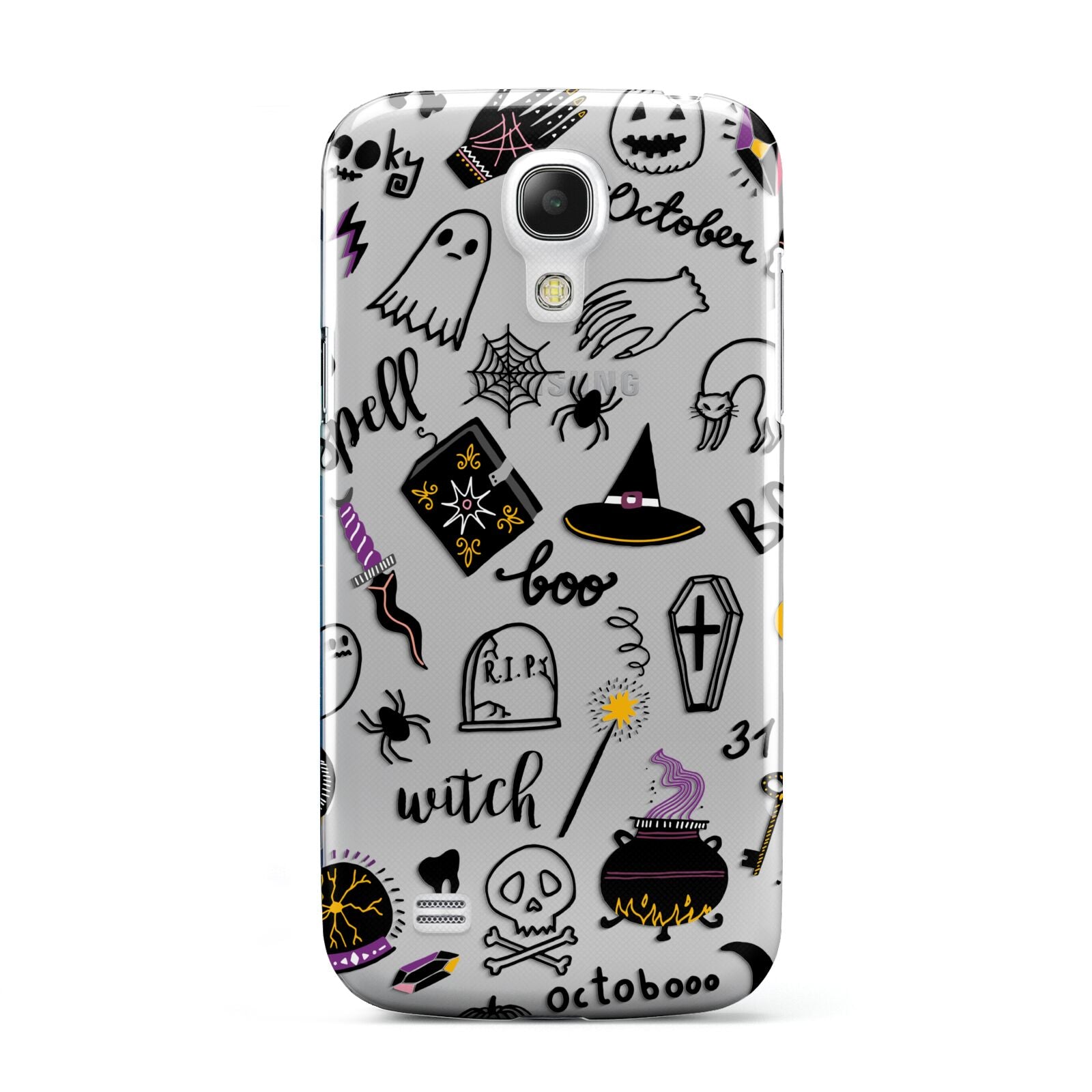 Purple and Black Halloween Illustrations Samsung Galaxy S4 Mini Case