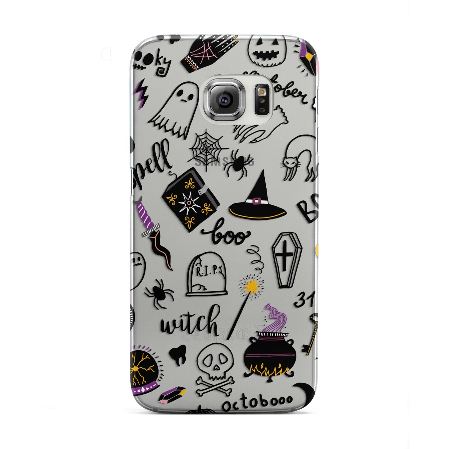 Purple and Black Halloween Illustrations Samsung Galaxy S6 Edge Case