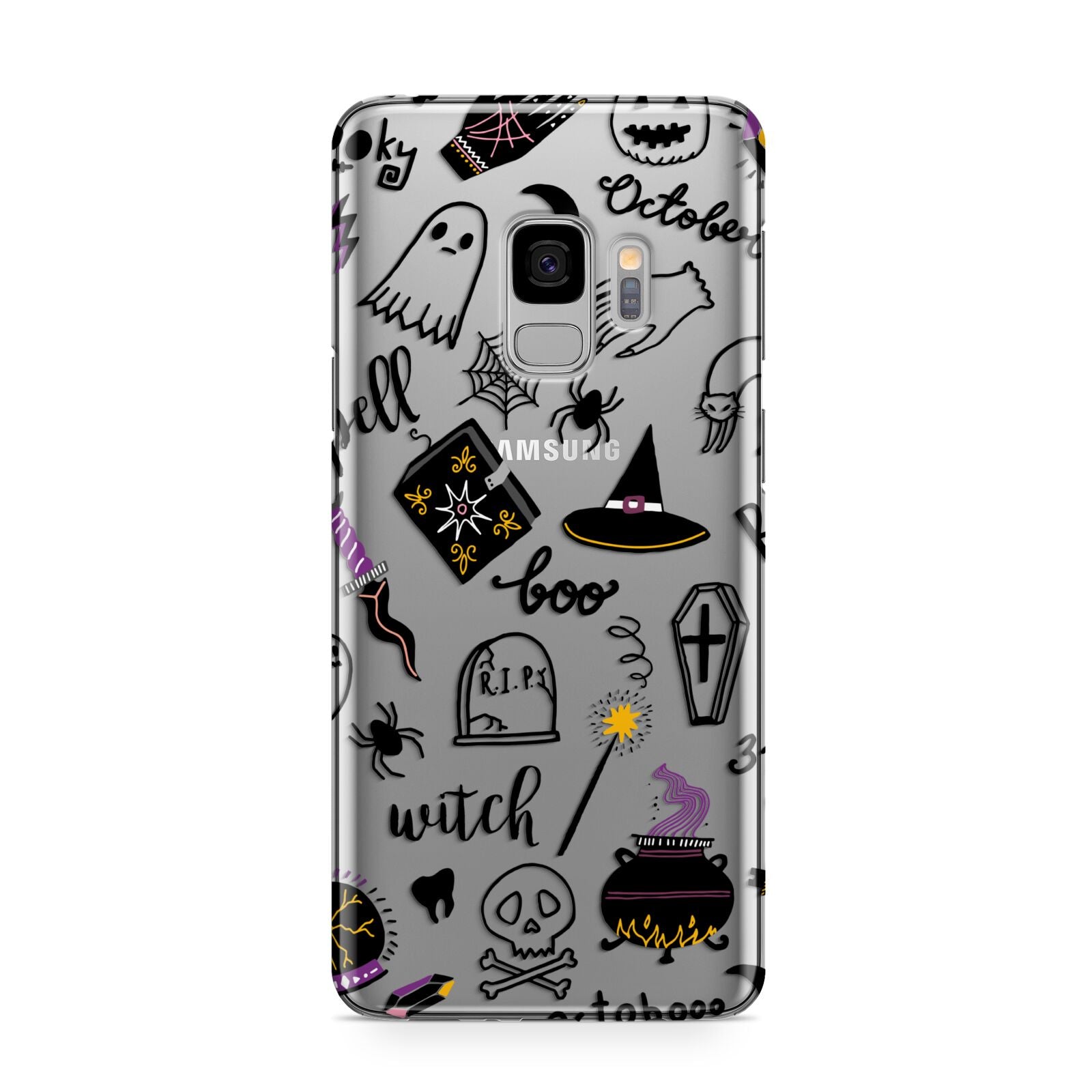 Purple and Black Halloween Illustrations Samsung Galaxy S9 Case