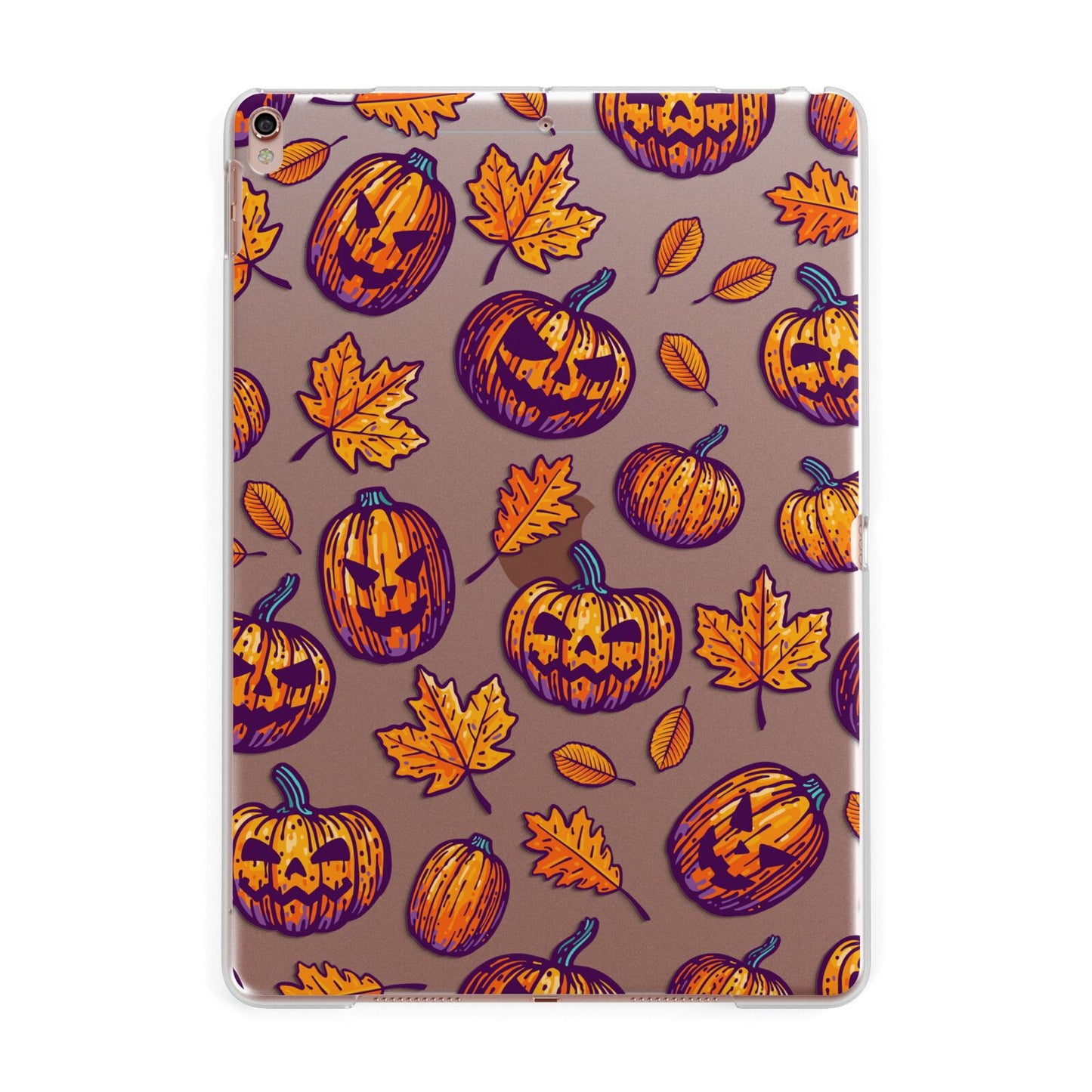 Purple and Orange Autumn Illustrations Apple iPad Rose Gold Case