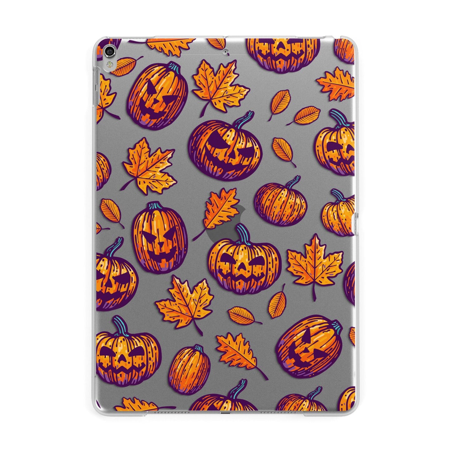 Purple and Orange Autumn Illustrations Apple iPad Silver Case