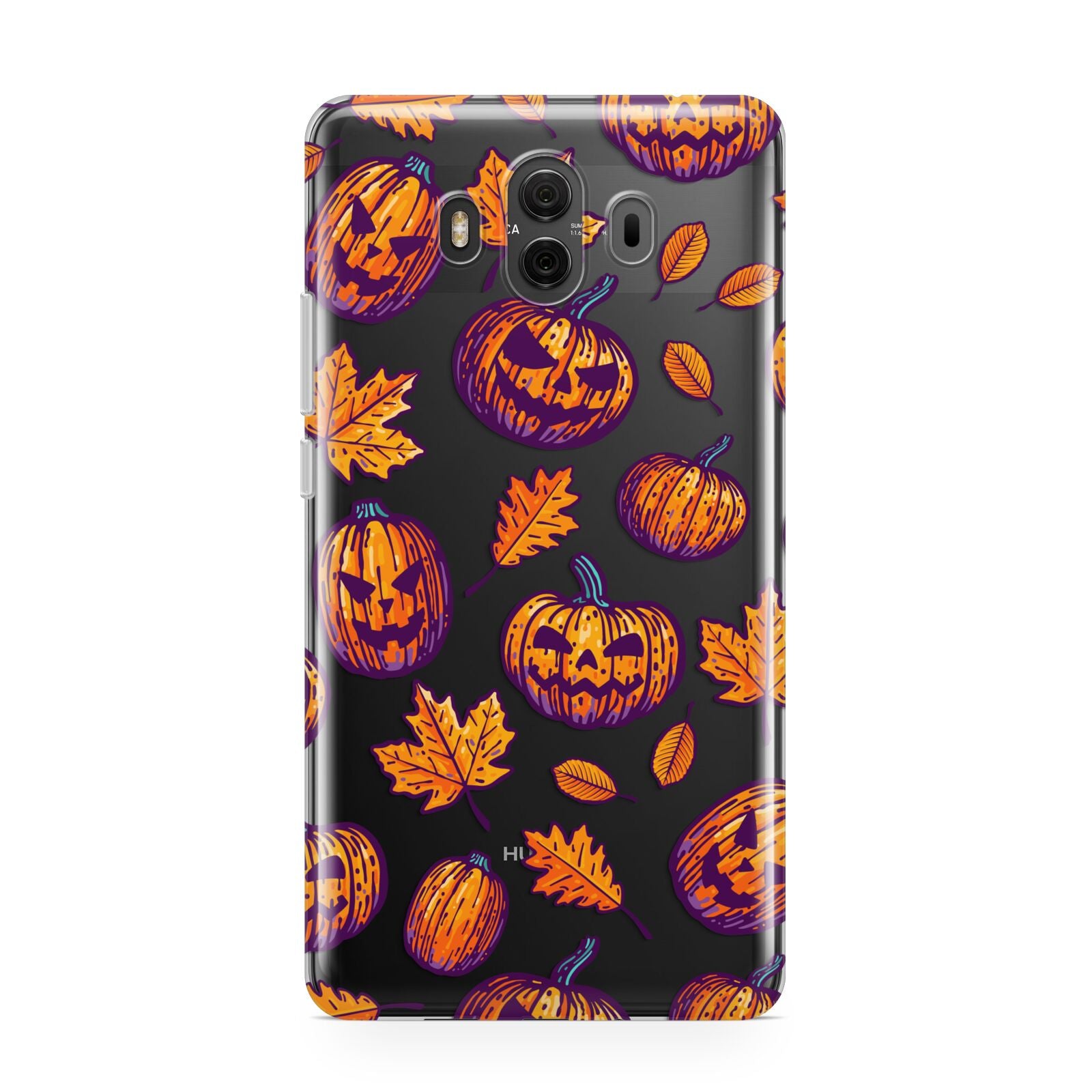 Purple and Orange Autumn Illustrations Huawei Mate 10 Protective Phone Case