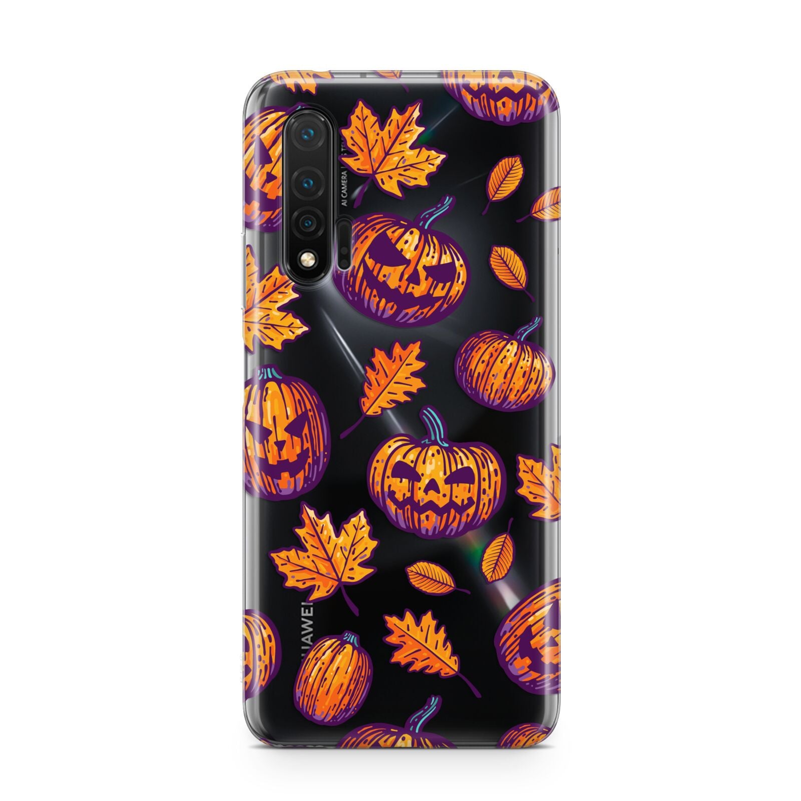 Purple and Orange Autumn Illustrations Huawei Nova 6 Phone Case