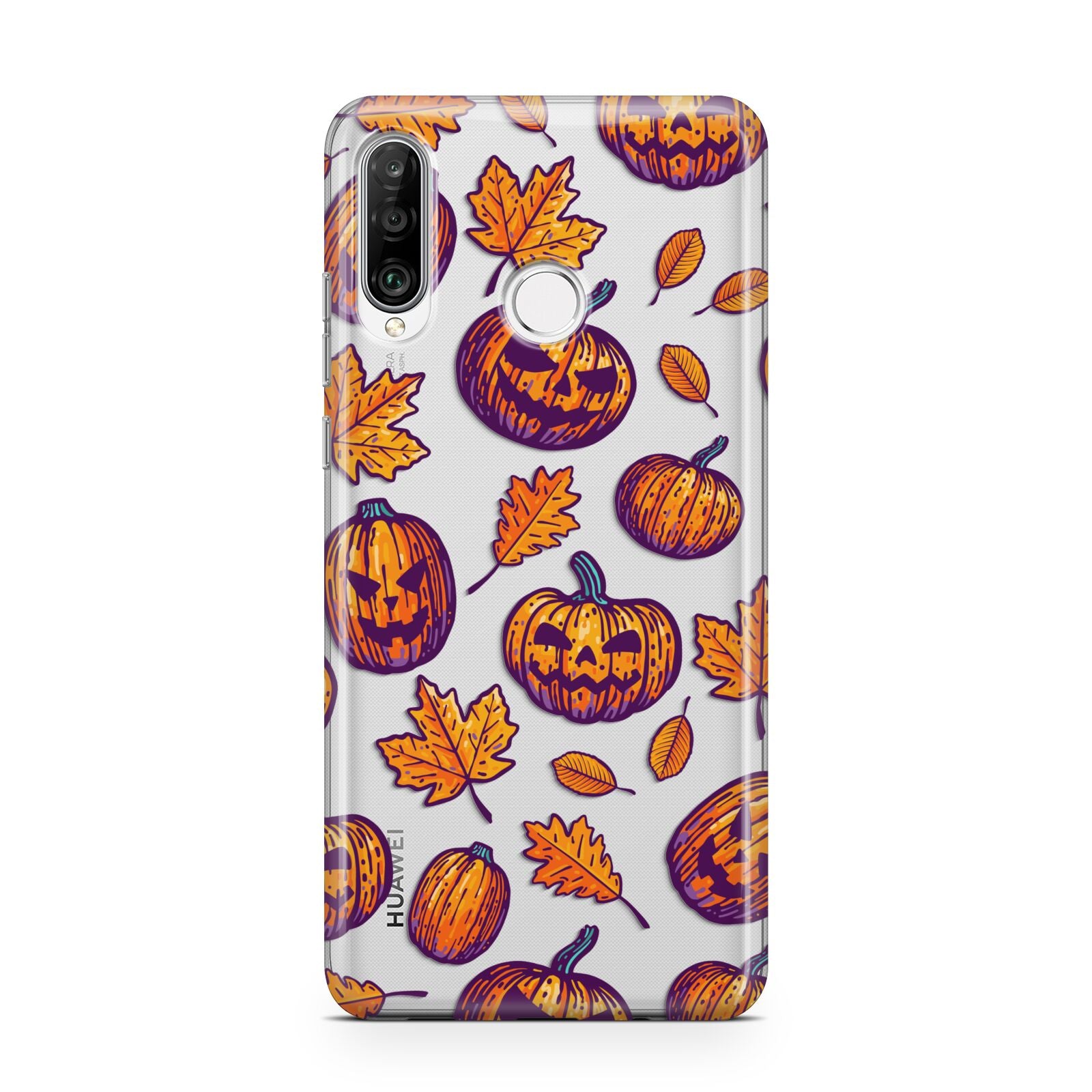 Purple and Orange Autumn Illustrations Huawei P30 Lite Phone Case