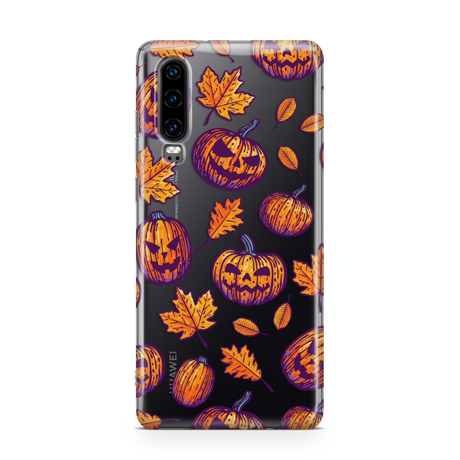 Purple and Orange Autumn Illustrations Huawei P30 Phone Case