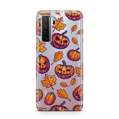 Purple and Orange Autumn Illustrations Huawei P40 Lite 5G Phone Case