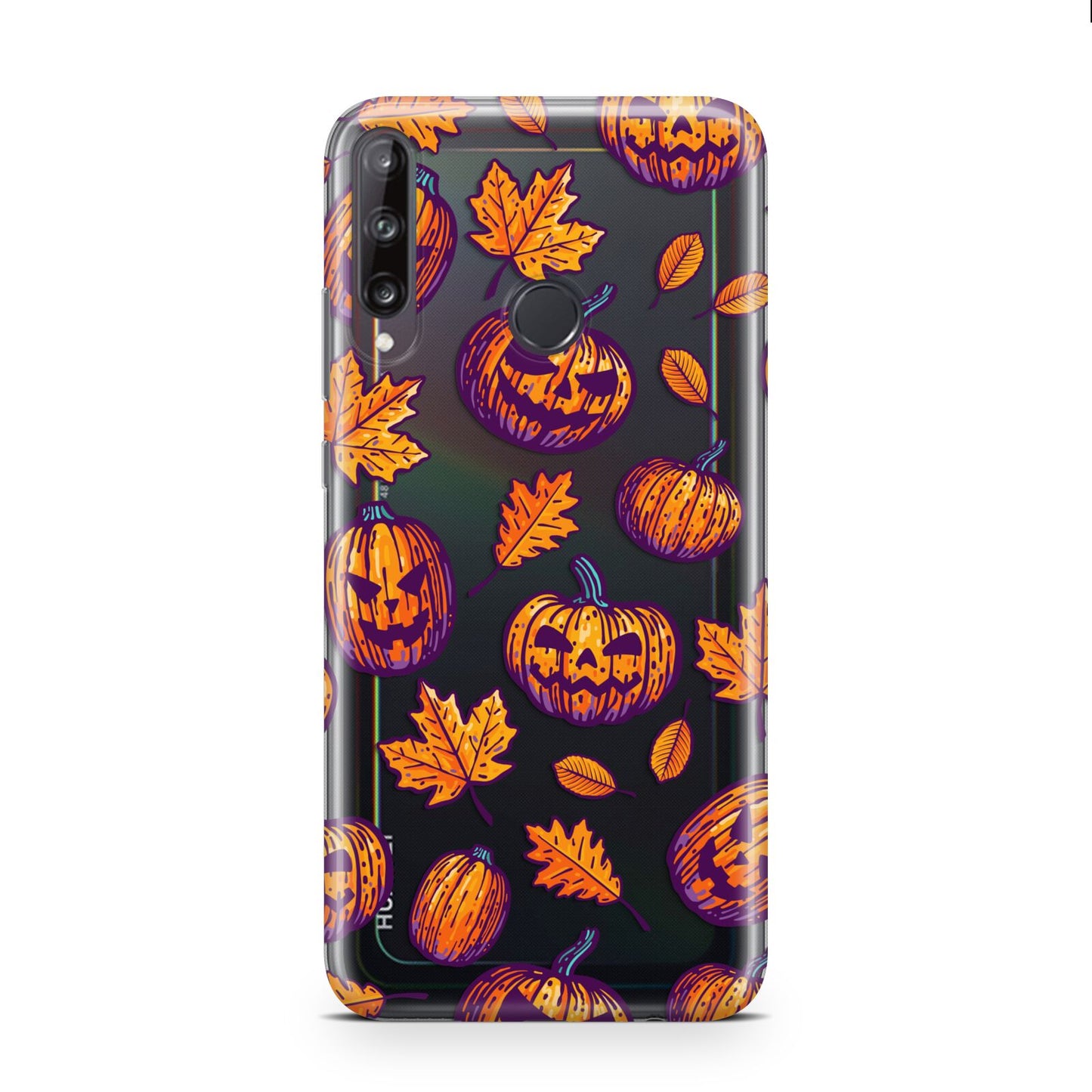 Purple and Orange Autumn Illustrations Huawei P40 Lite E Phone Case