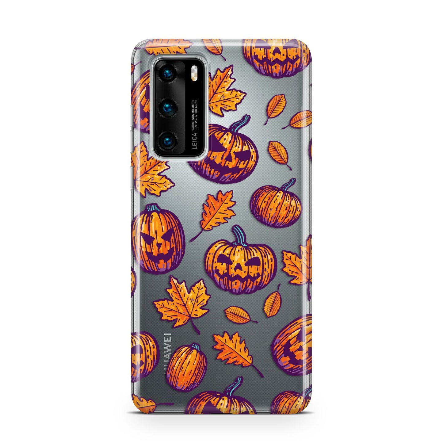 Purple and Orange Autumn Illustrations Huawei P40 Phone Case