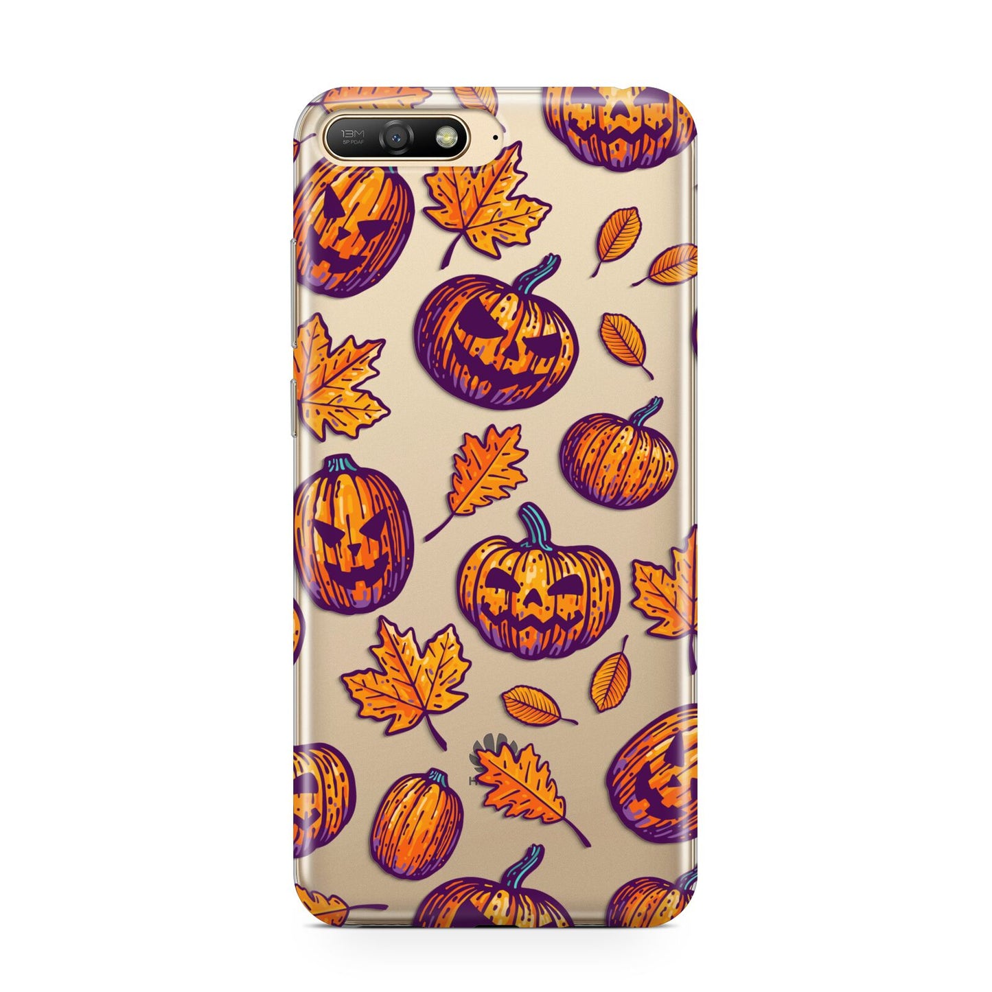 Purple and Orange Autumn Illustrations Huawei Y6 2018