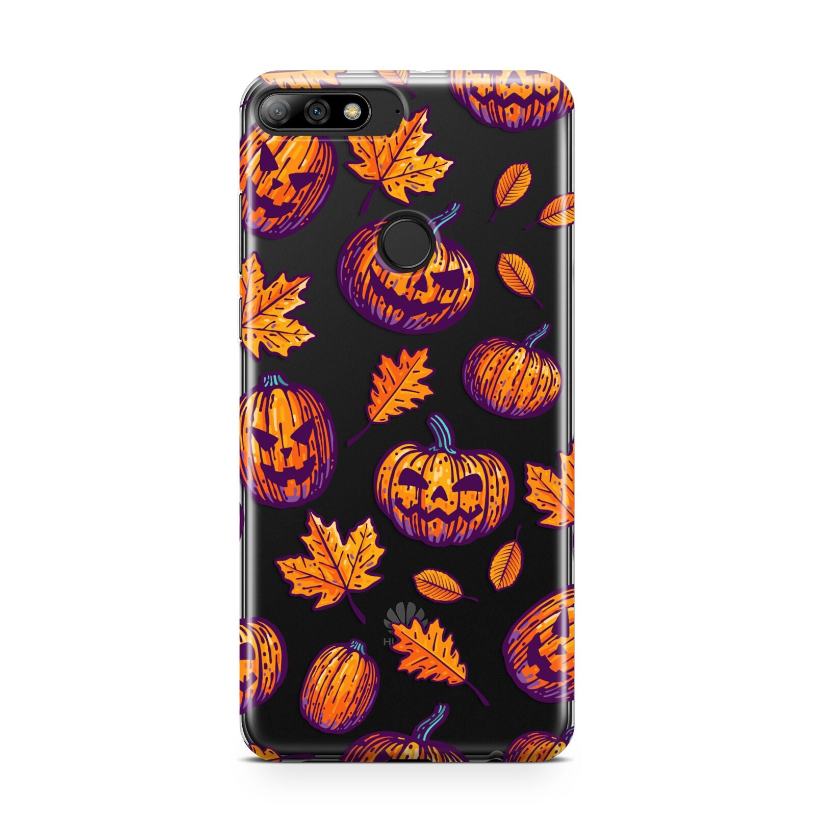 Purple and Orange Autumn Illustrations Huawei Y7 2018