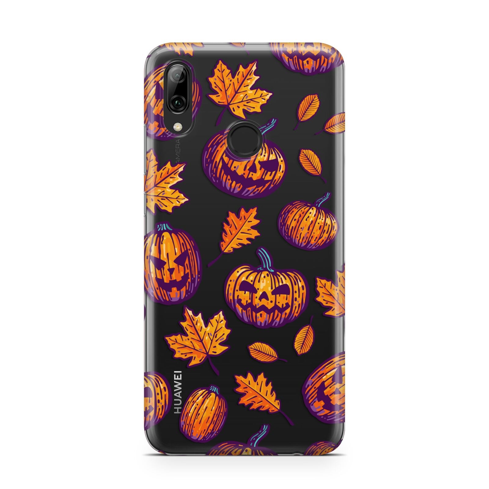 Purple and Orange Autumn Illustrations Huawei Y7 2019