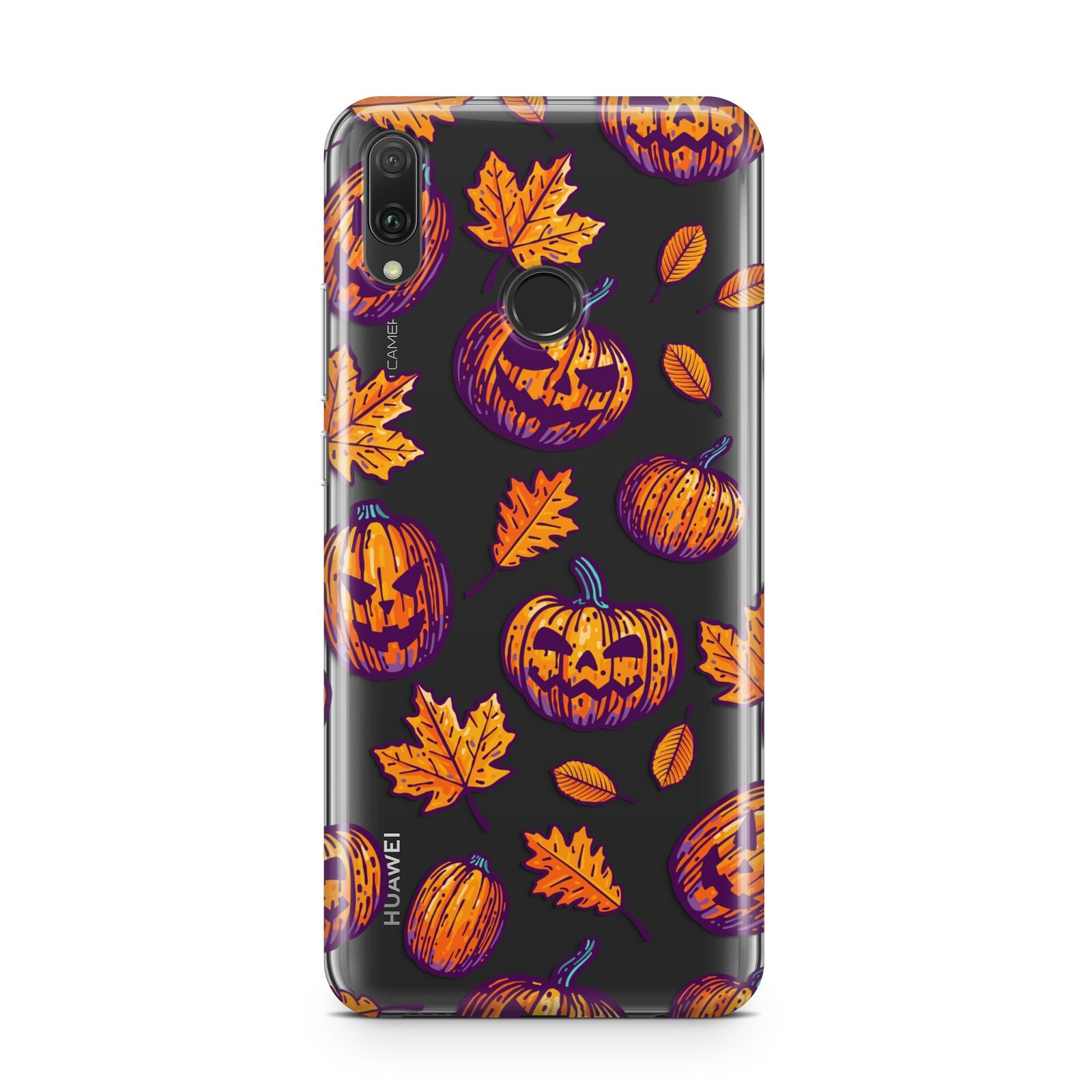 Purple and Orange Autumn Illustrations Huawei Y9 2019