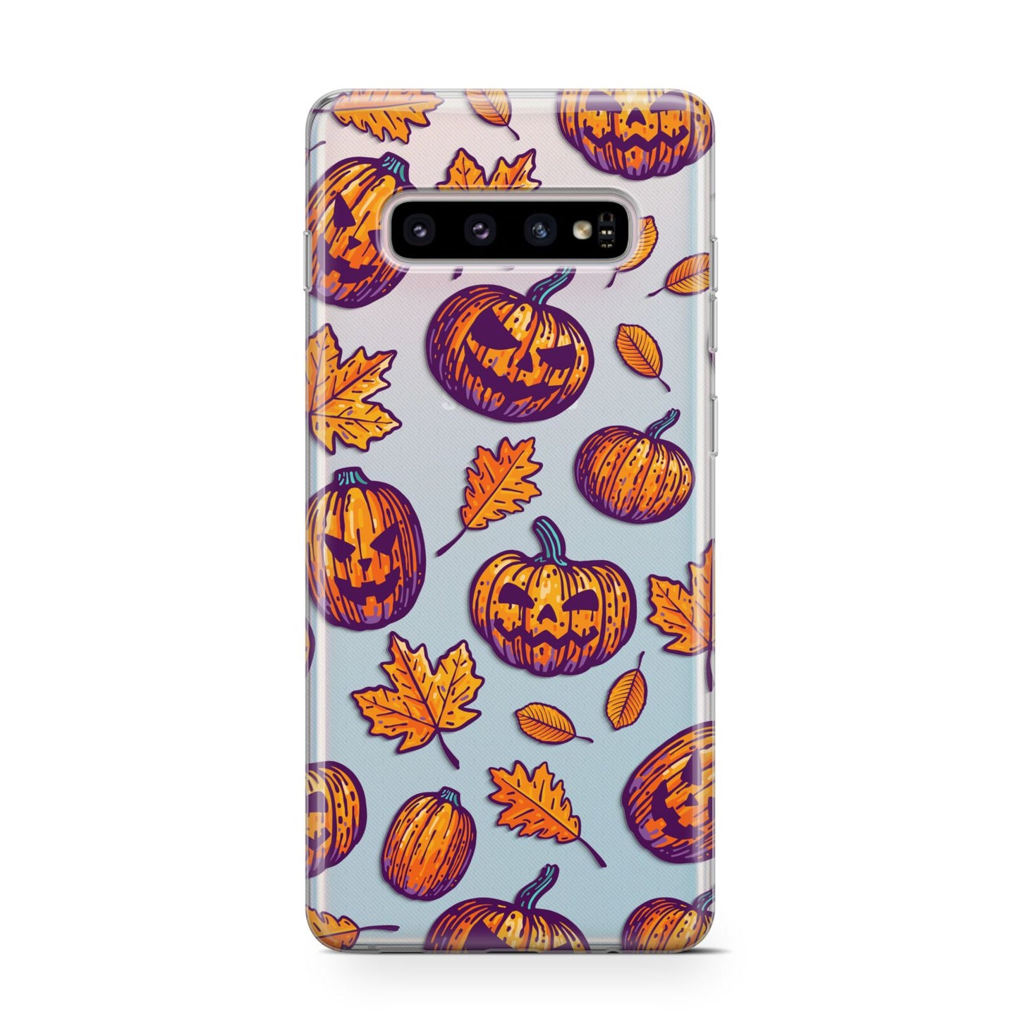 Purple and Orange Autumn Illustrations Protective Samsung Galaxy Case