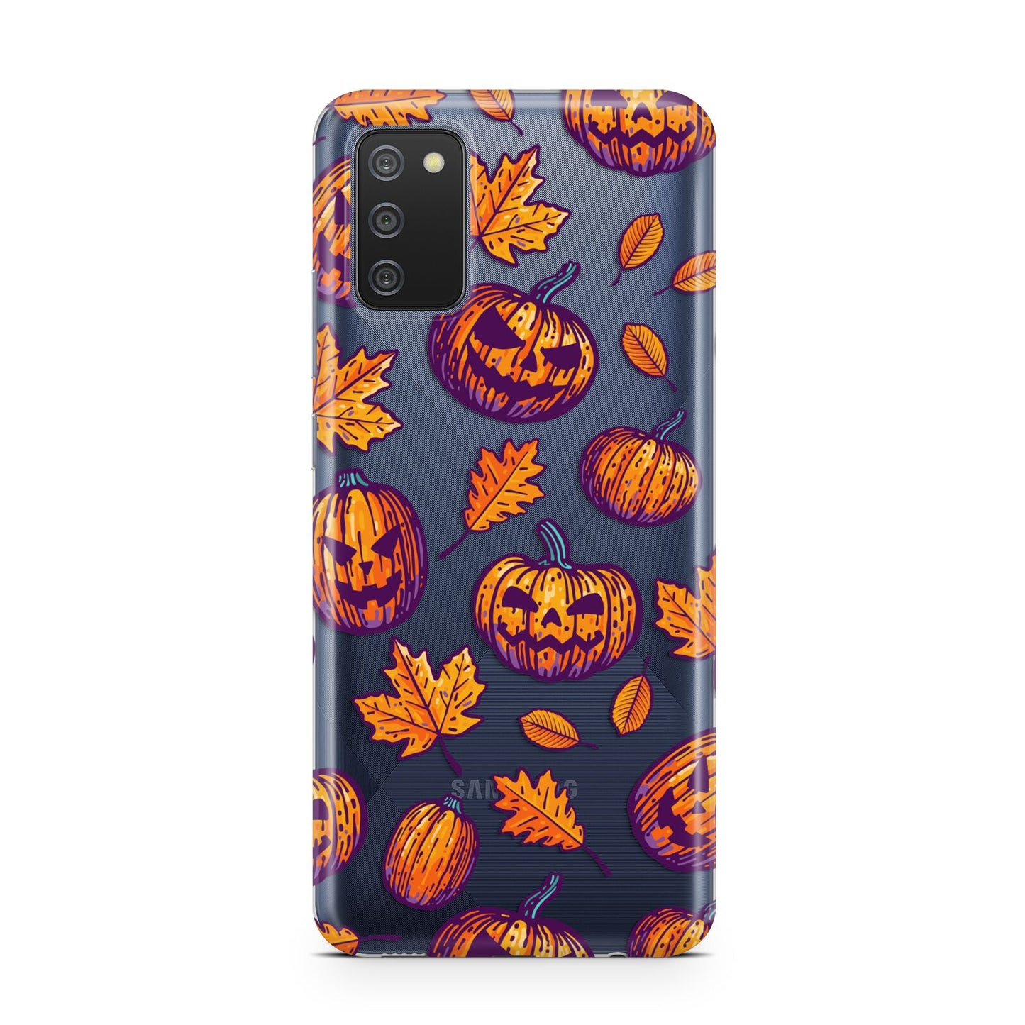 Purple and Orange Autumn Illustrations Samsung A02s Case