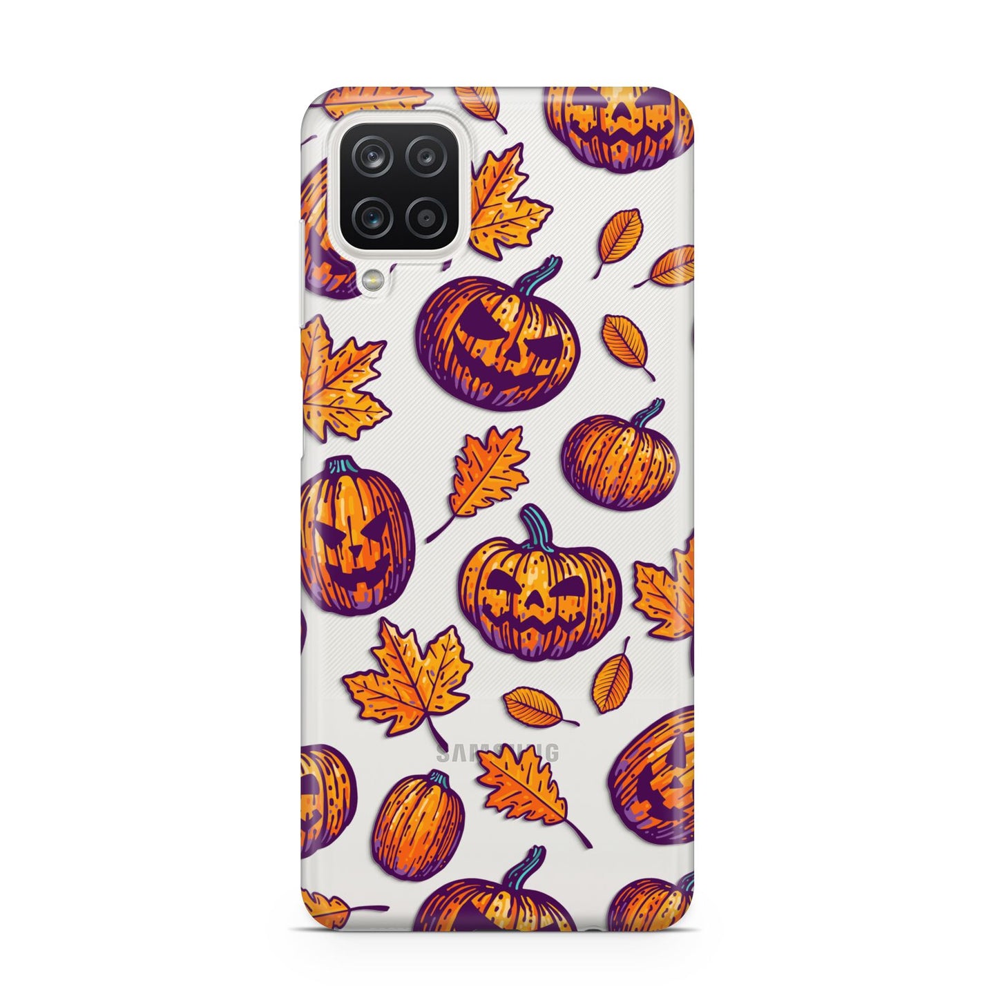 Purple and Orange Autumn Illustrations Samsung A12 Case