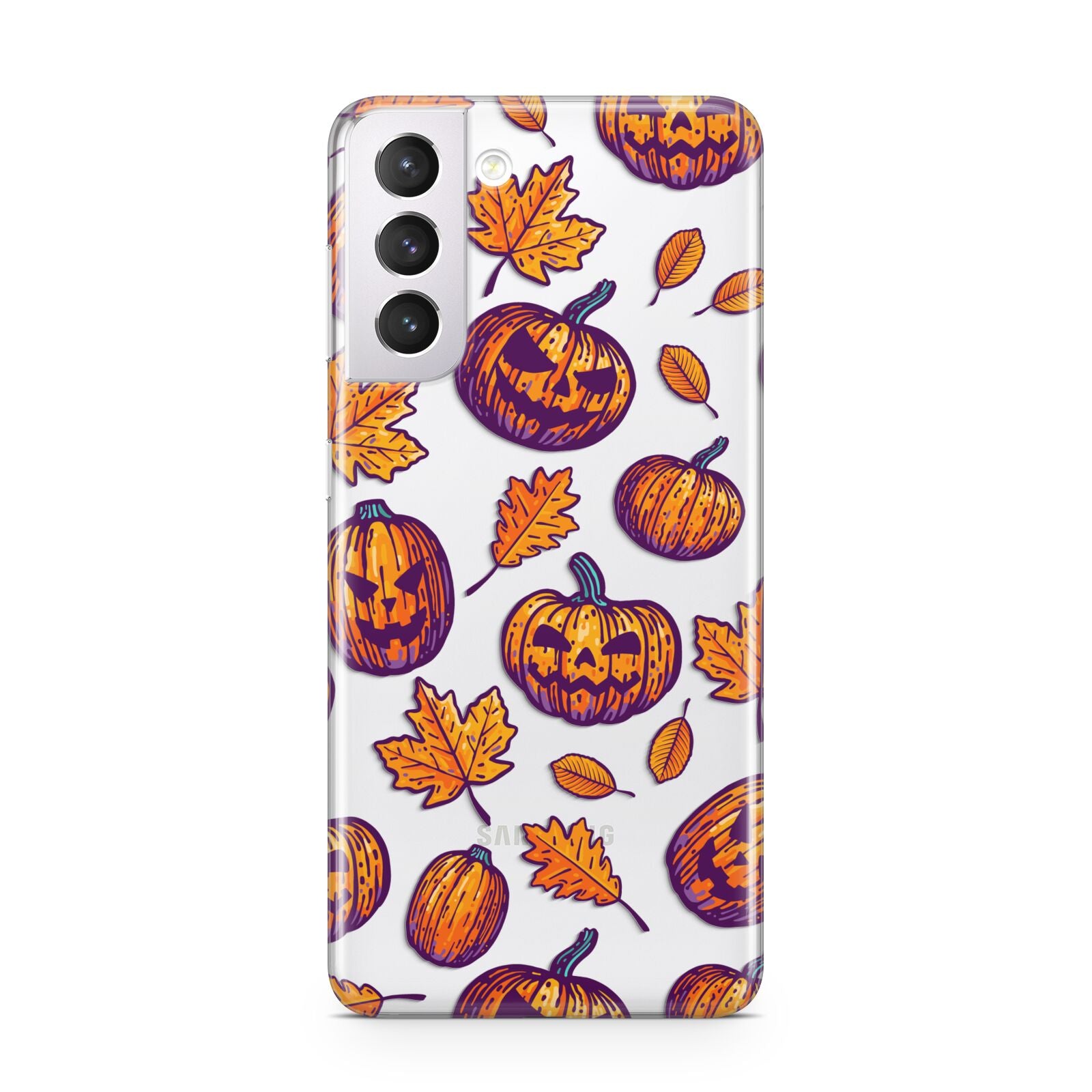 Purple and Orange Autumn Illustrations Samsung S21 Case