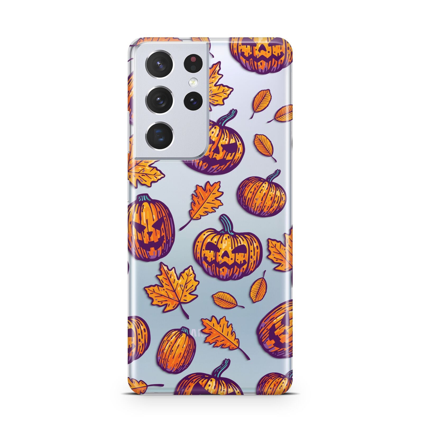 Purple and Orange Autumn Illustrations Samsung S21 Ultra Case