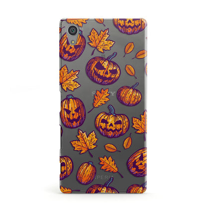 Purple and Orange Autumn Illustrations Sony Xperia Case