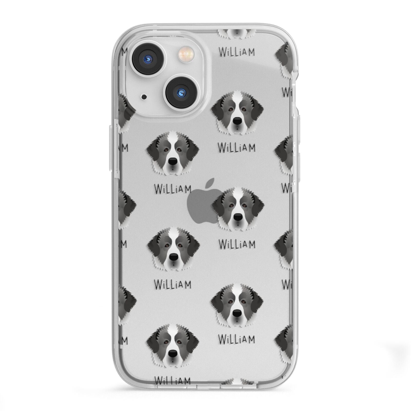 Pyrenean Mastiff Icon with Name iPhone 13 Mini TPU Impact Case with White Edges