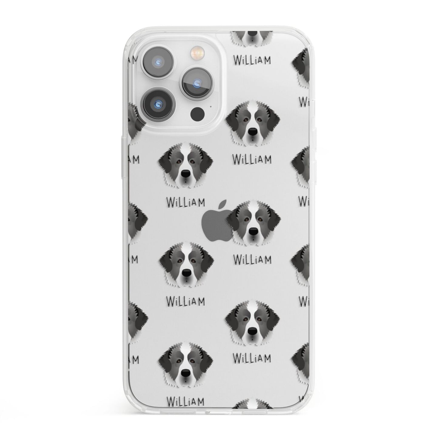 Pyrenean Mastiff Icon with Name iPhone 13 Pro Max Clear Bumper Case